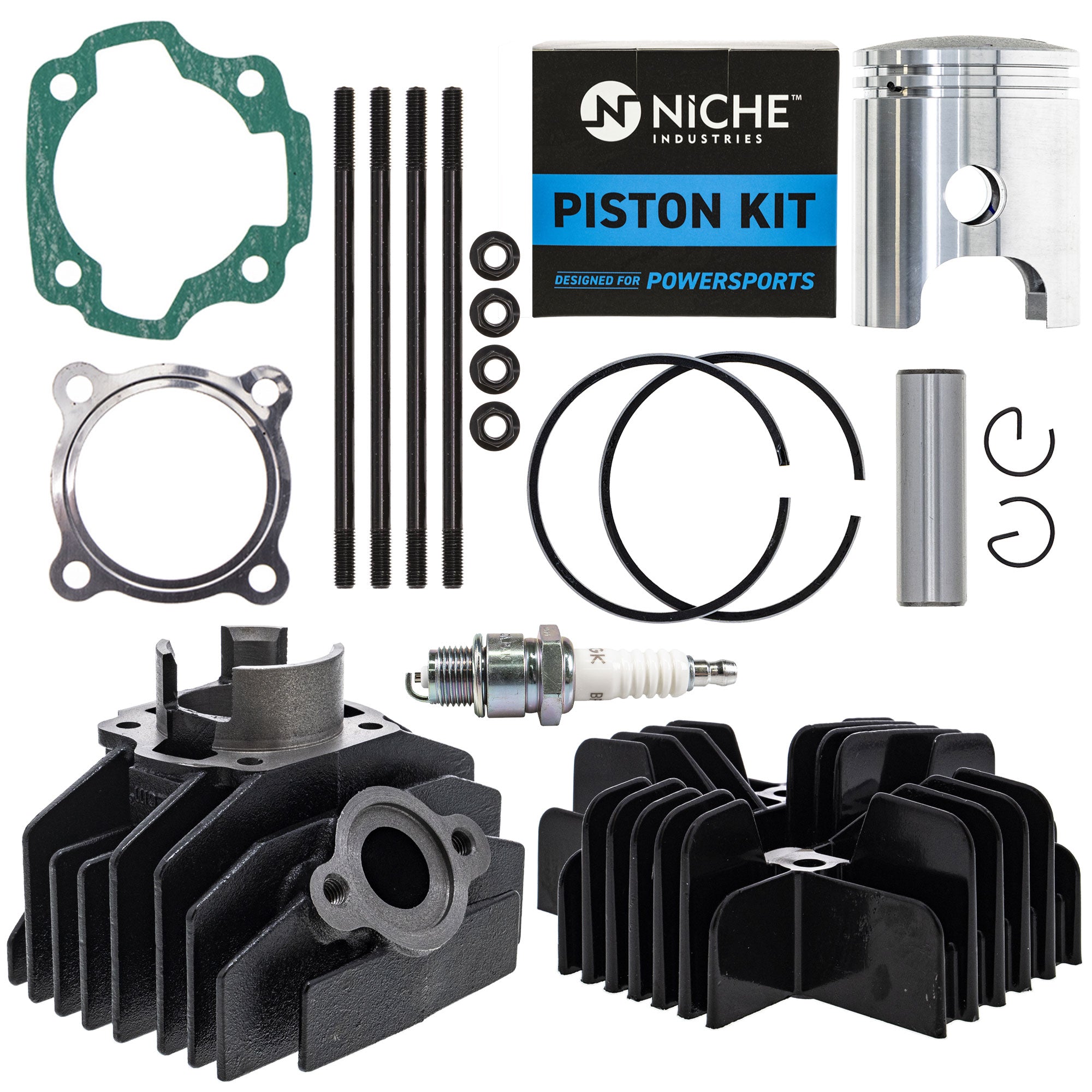 Cylinder Head Piston Gasket Stud Spark Plug Kit for zOTHER Yamaha PW80 Big 93450-13022-00 NICHE MK1000924