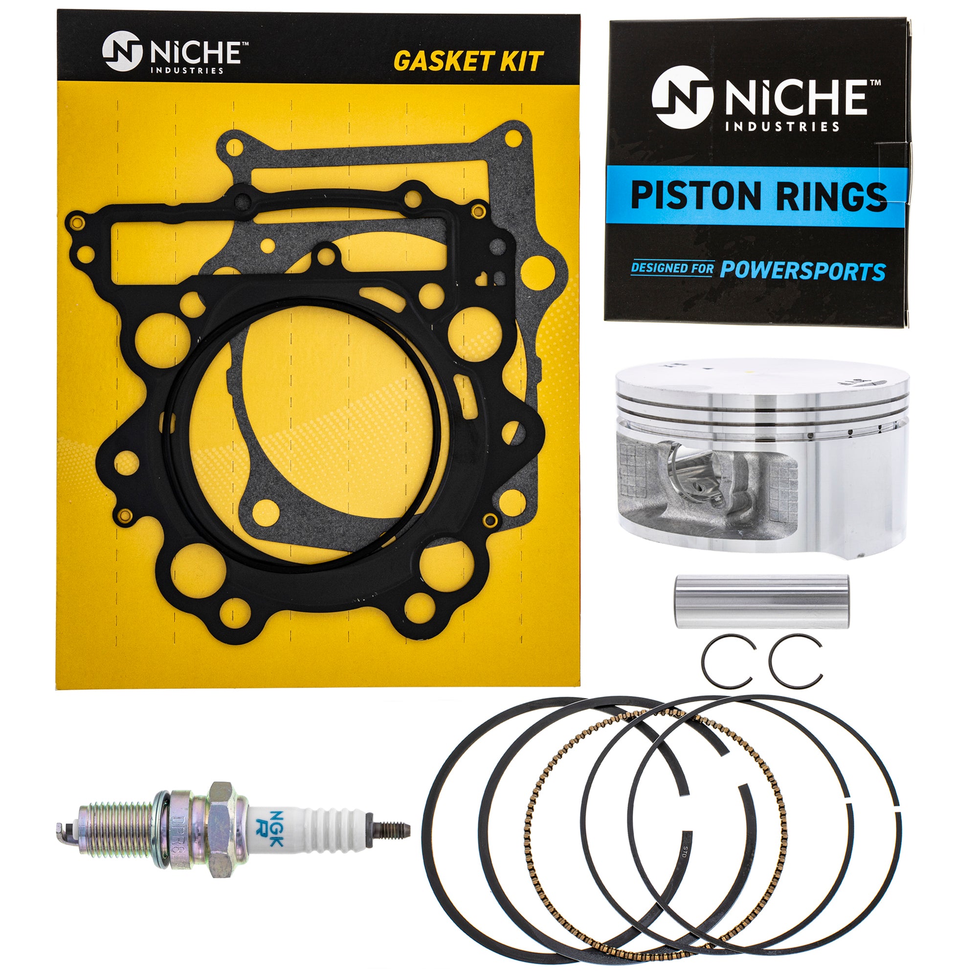 Standard Bore Piston Gasket Ring Kit for Yamaha Rhino Raptor Grizzly 5KM-11351-00-00 NICHE MK1001159