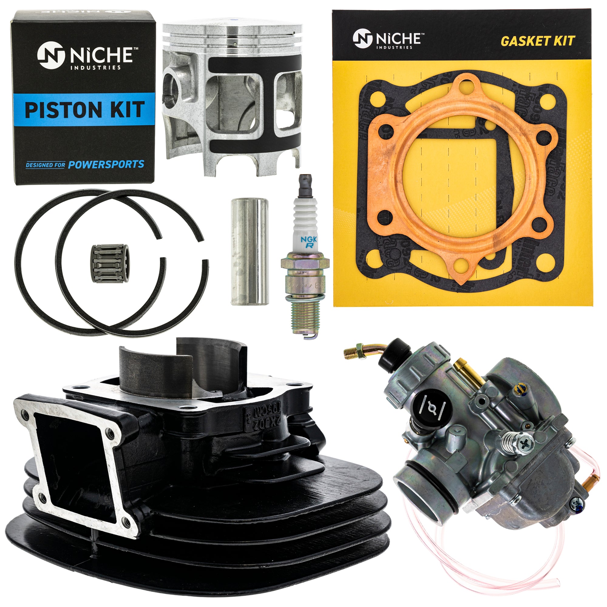 Cylinder Carburetor Piston Gasket Spark Plug Kit for Yamaha Blaster 5VM-14101-00-00 NICHE MK1001178