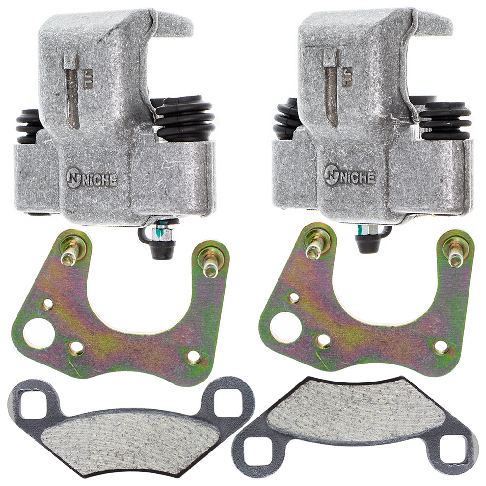 Front Brake Calipers & Pads Kit for zOTHER Polaris GEM Trail Sportsman Scrambler Magnum NICHE MK1001242