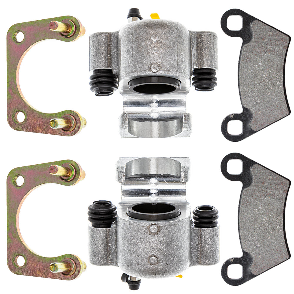Rear Brake Calipers & Pads Set for Polaris GEM RZR Ranger Dunn 1912137 1912136 1912127 NICHE MK1001268