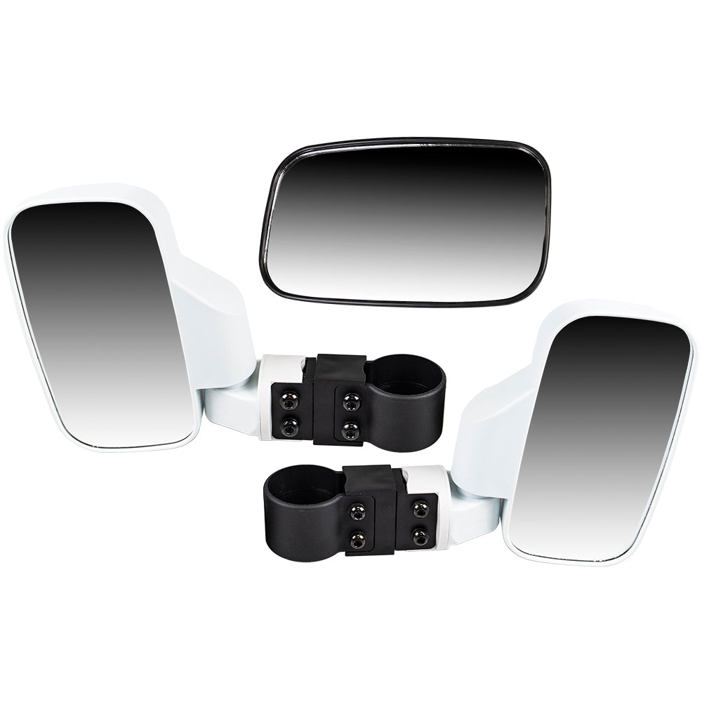 White Break Away Side & Rear View Mirror for zOTHER Viking Stampede RZR Rhino K-MIR-0021 NICHE MK1002350