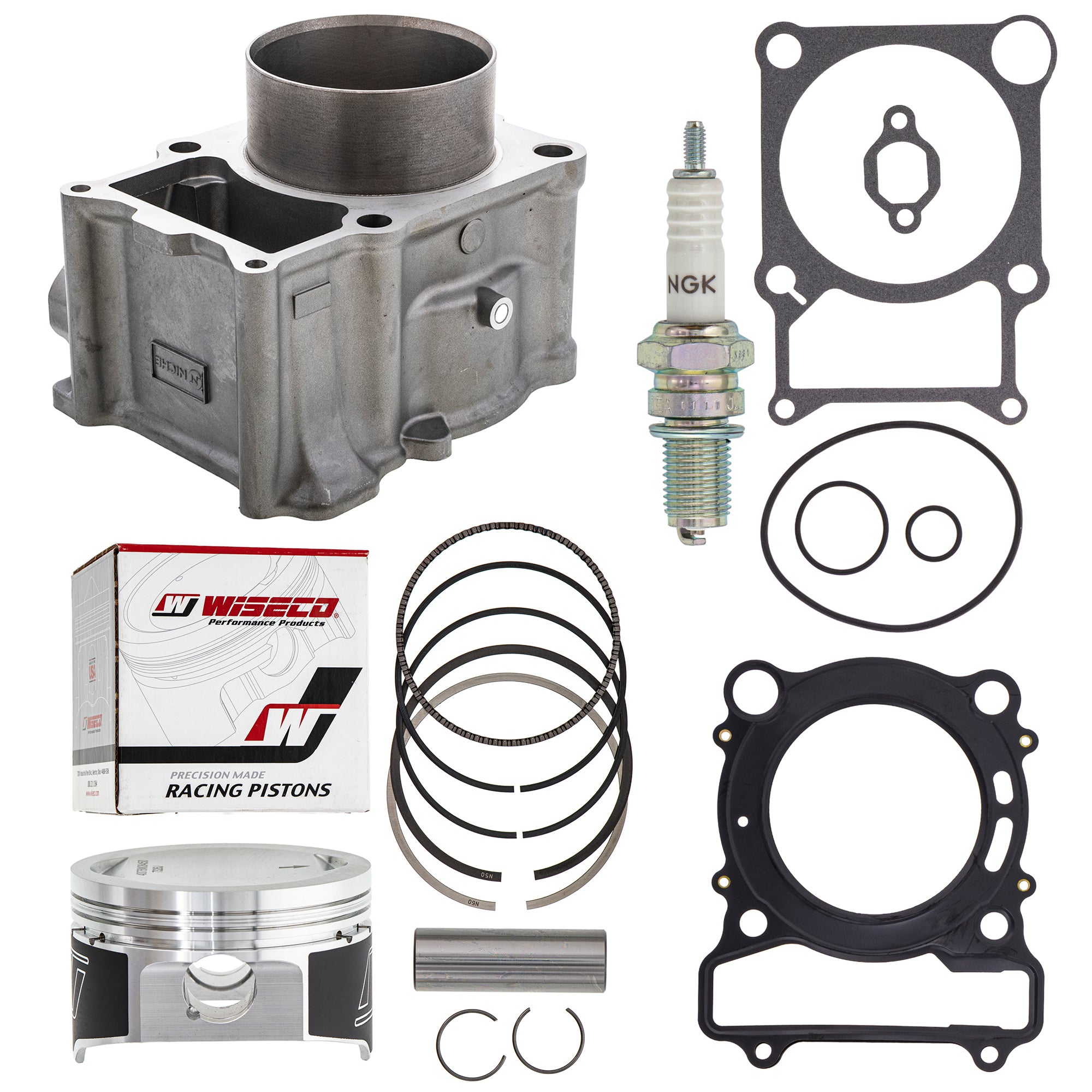 Cylinder Piston Gasket Spark Plug Kit for Yamaha Kodiak Grizzly 93210-89447-00 NICHE MK1003460