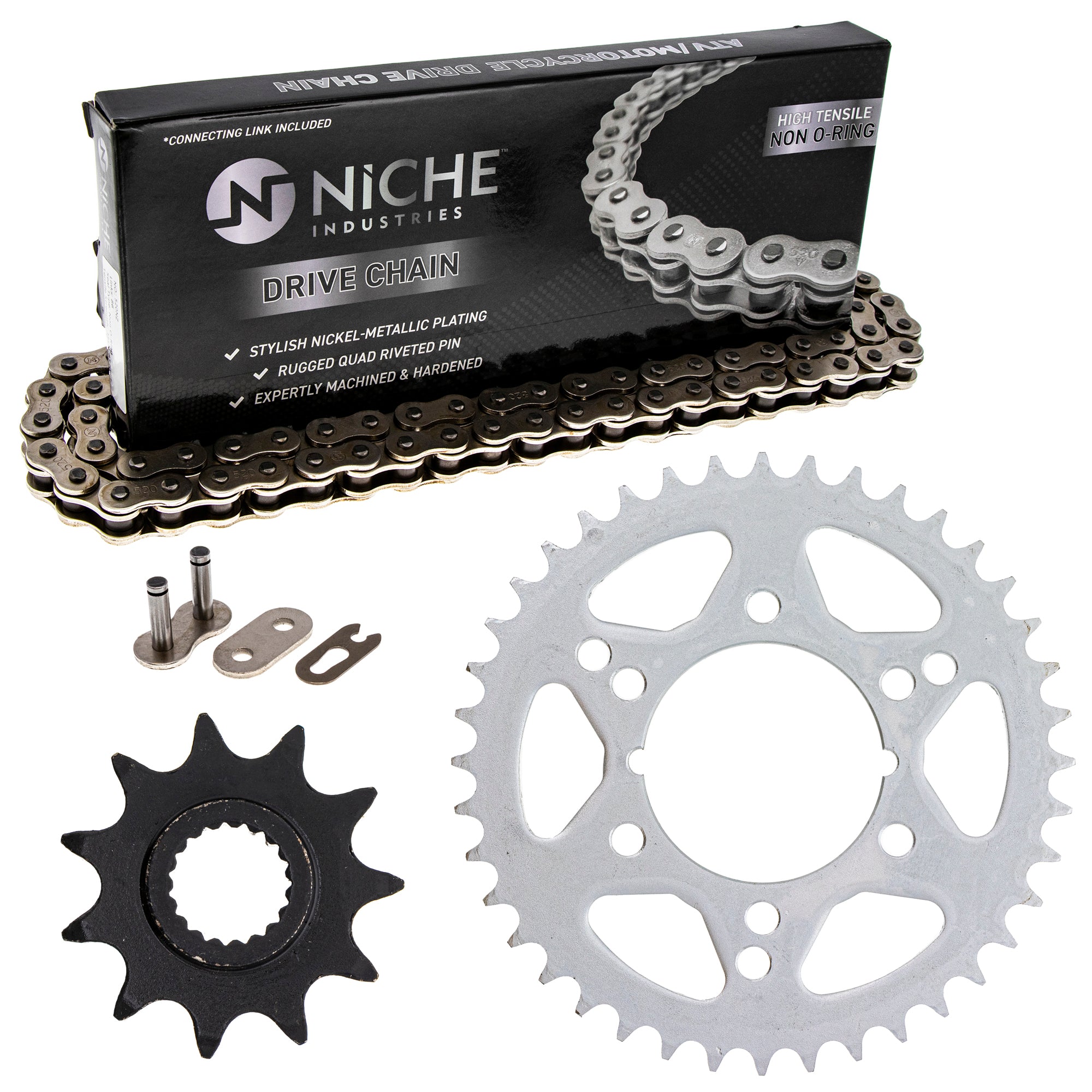 Drive Sprockets & Chain Kit for zOTHER Polaris JT Sprocket Xplorer 300 519-KCS0310K-K001 NICHE MK1003838