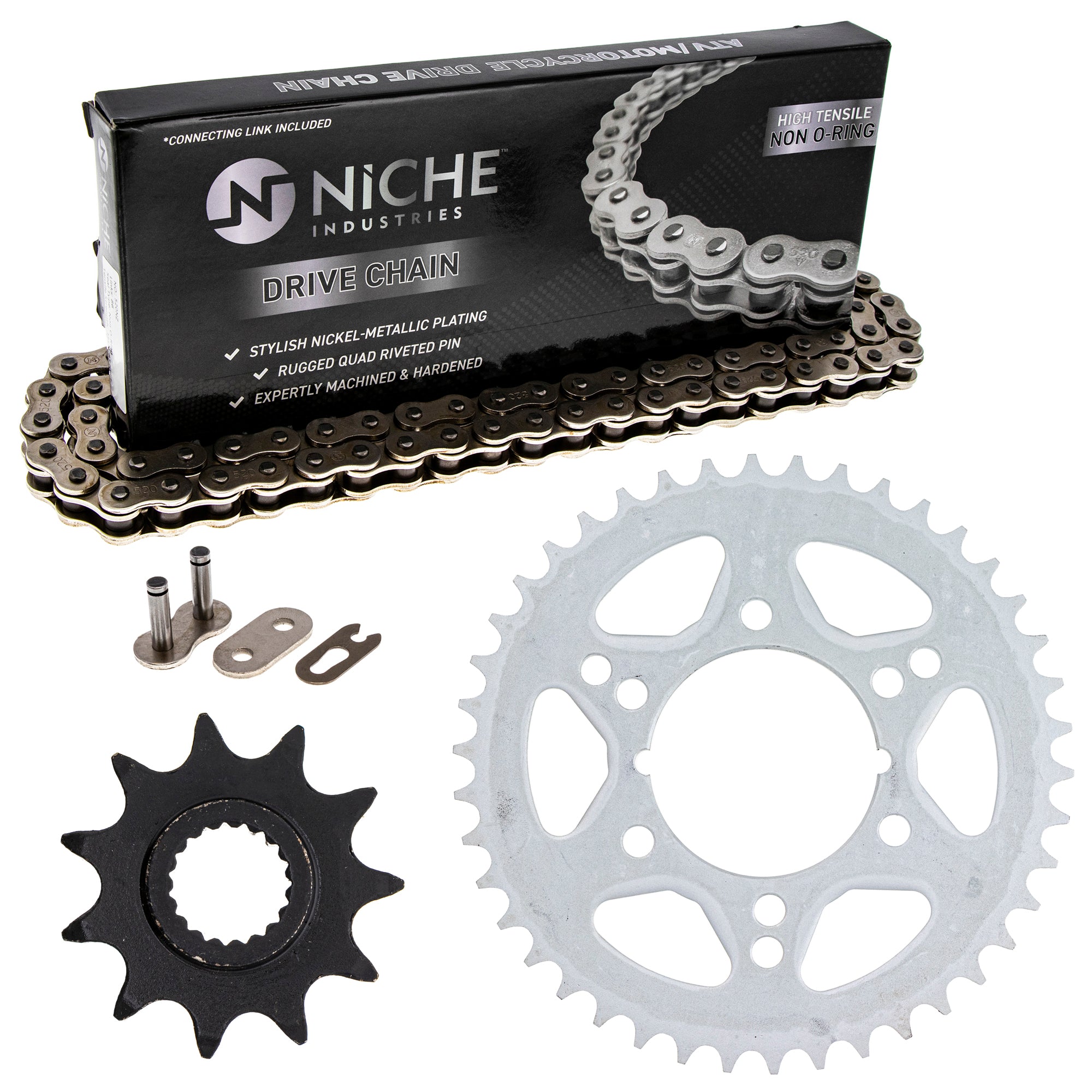 Drive Sprockets & Chain Kit for zOTHER Polaris JT Sprocket Trail Big 519-KCS0311K-K001 NICHE MK1003839