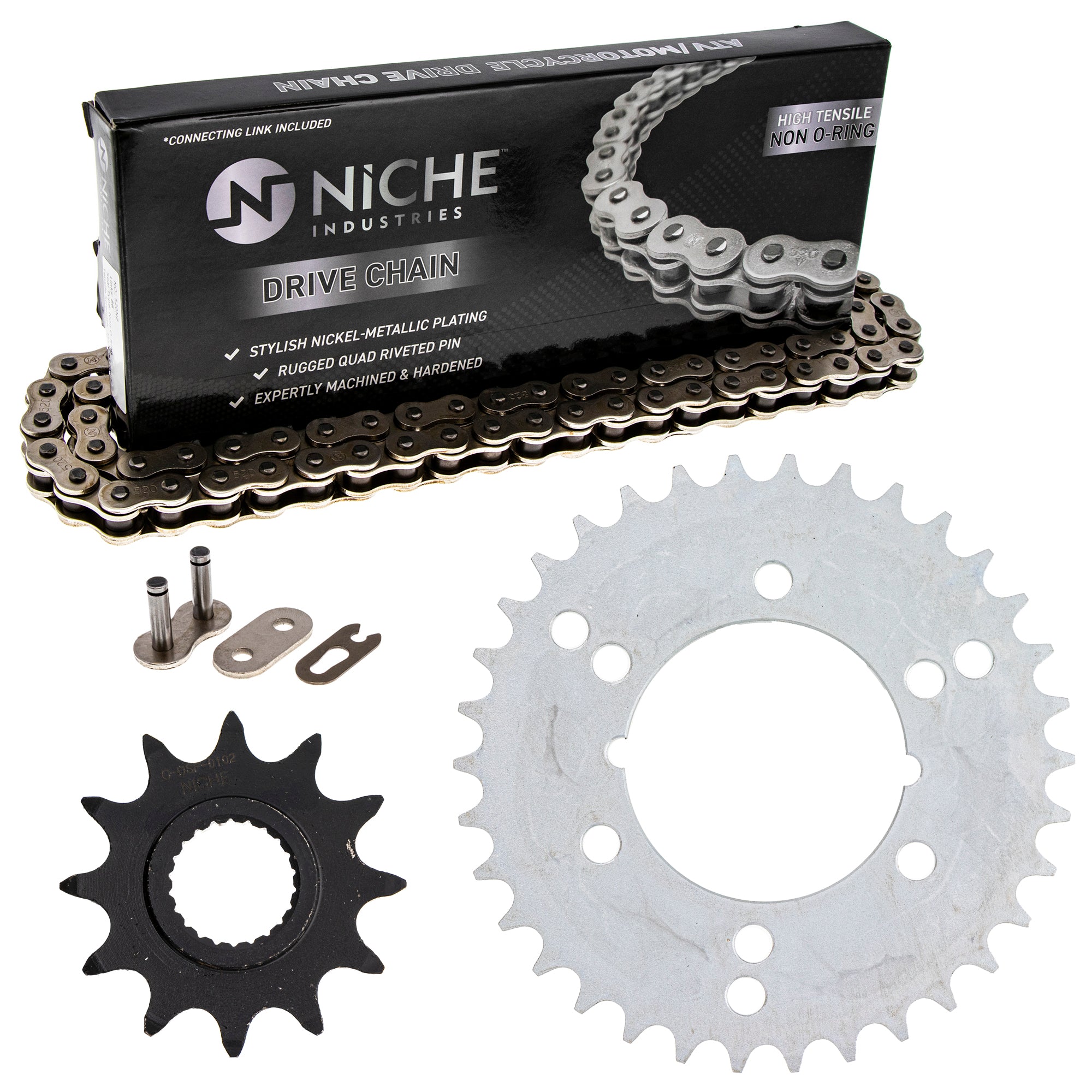 Drive Sprockets & Chain Kit for zOTHER Polaris JT Sprocket Trail Sportsman 400L NICHE MK1003843