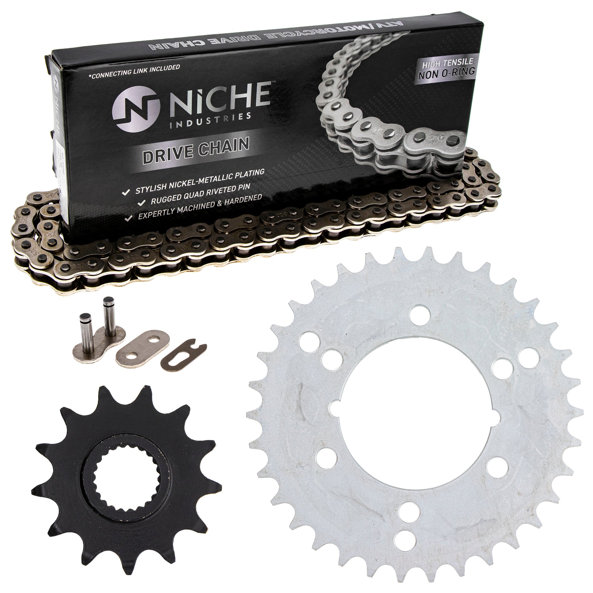 Drive Sprockets & Chain Kit for zOTHER Polaris JT Sprocket Xplorer Trail Sportsman 400L NICHE MK1003844