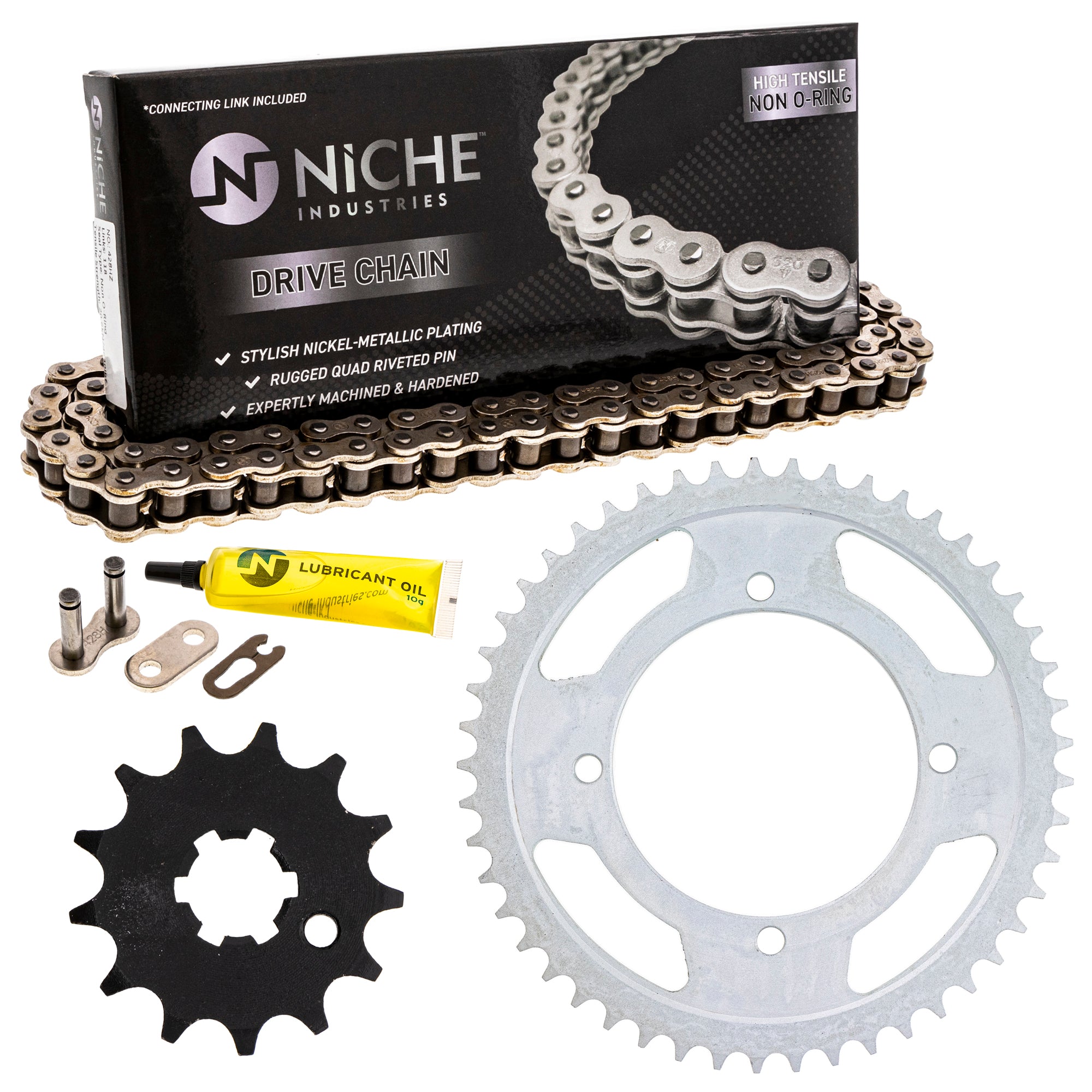 Drive Sprockets & Chain Kit for Yamaha Kawasaki KX85 KX80 13144-0564 9Y581-33119-00 NICHE MK1003864