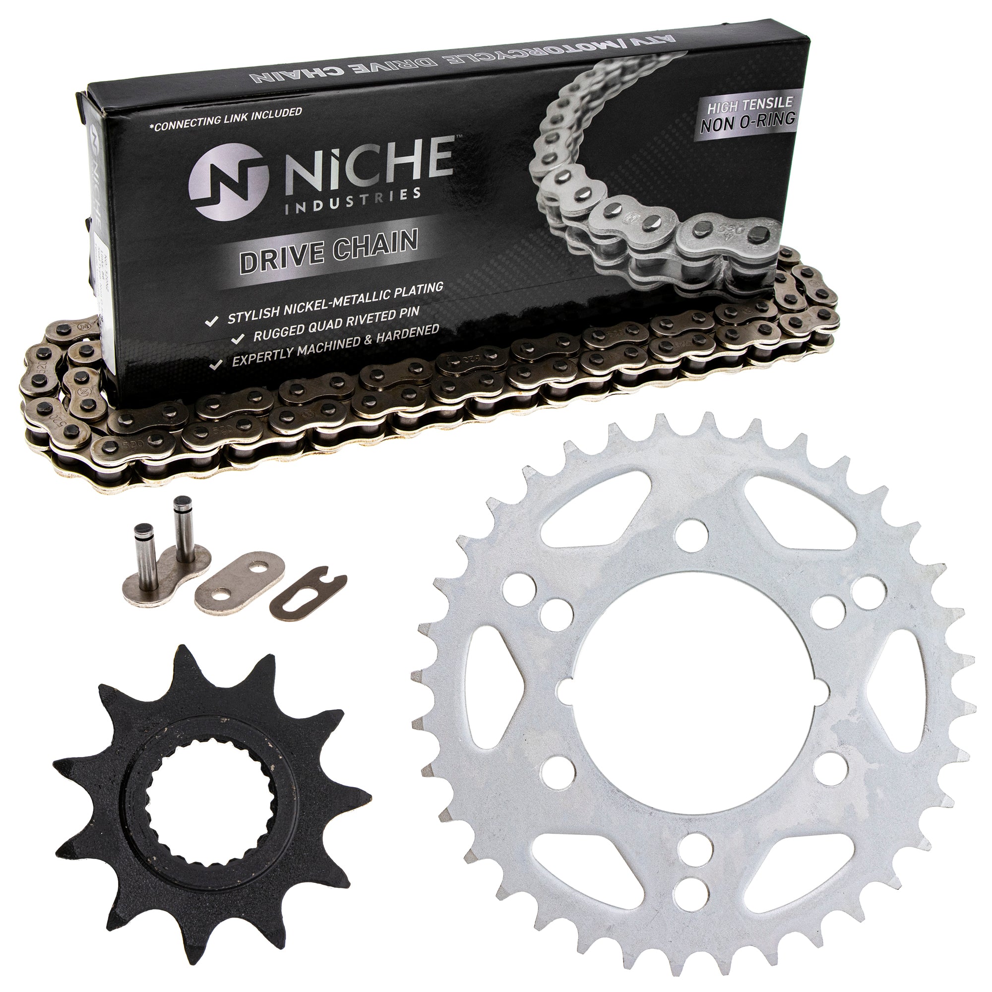 Drive Sprockets & Chain Kit for zOTHER Polaris JT Sprocket Trail 519-KCS0492K-K001 NICHE MK1004020