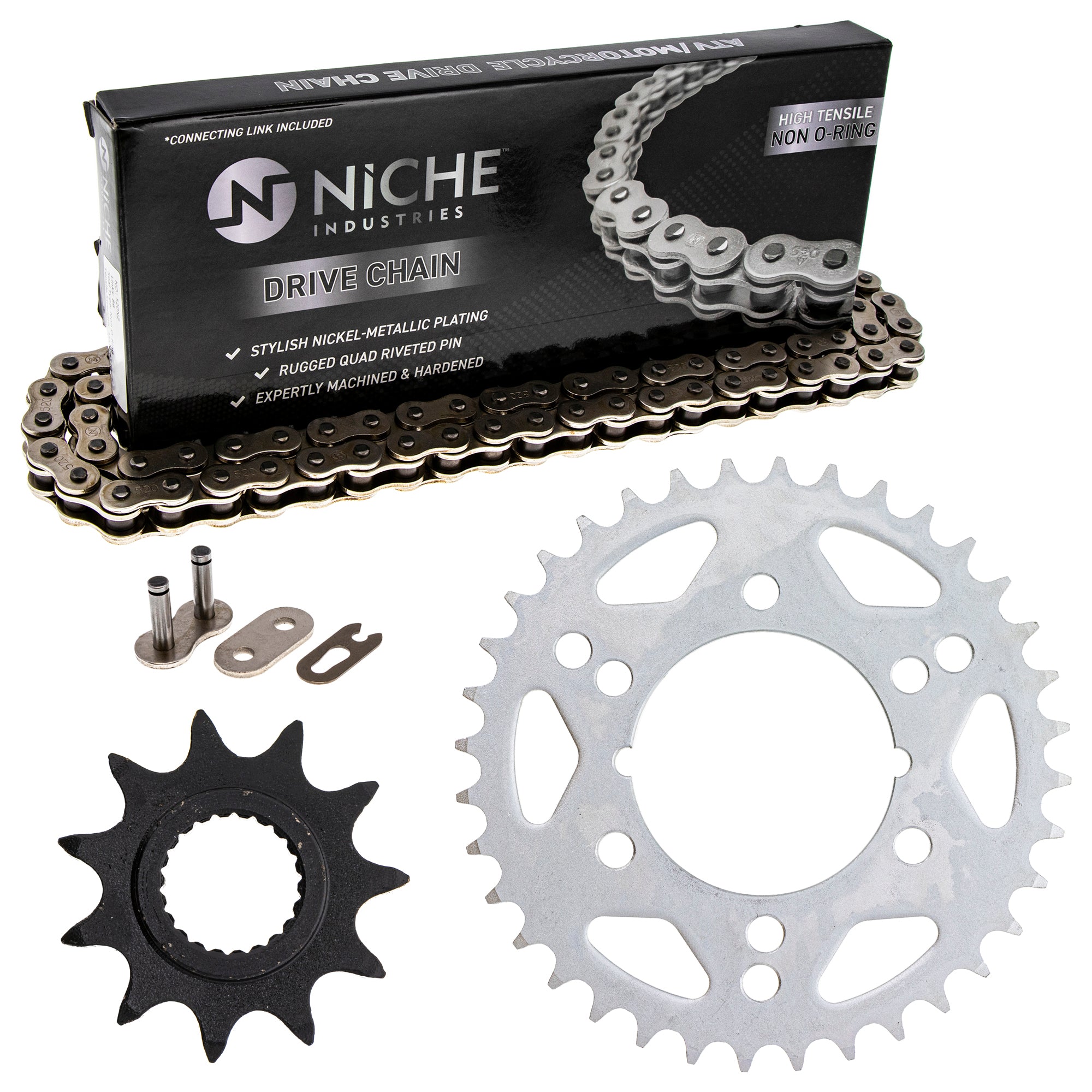Drive Sprockets & Chain Kit for zOTHER Polaris JT Sprocket Trail 519-KCS0496K-K001 NICHE MK1004024