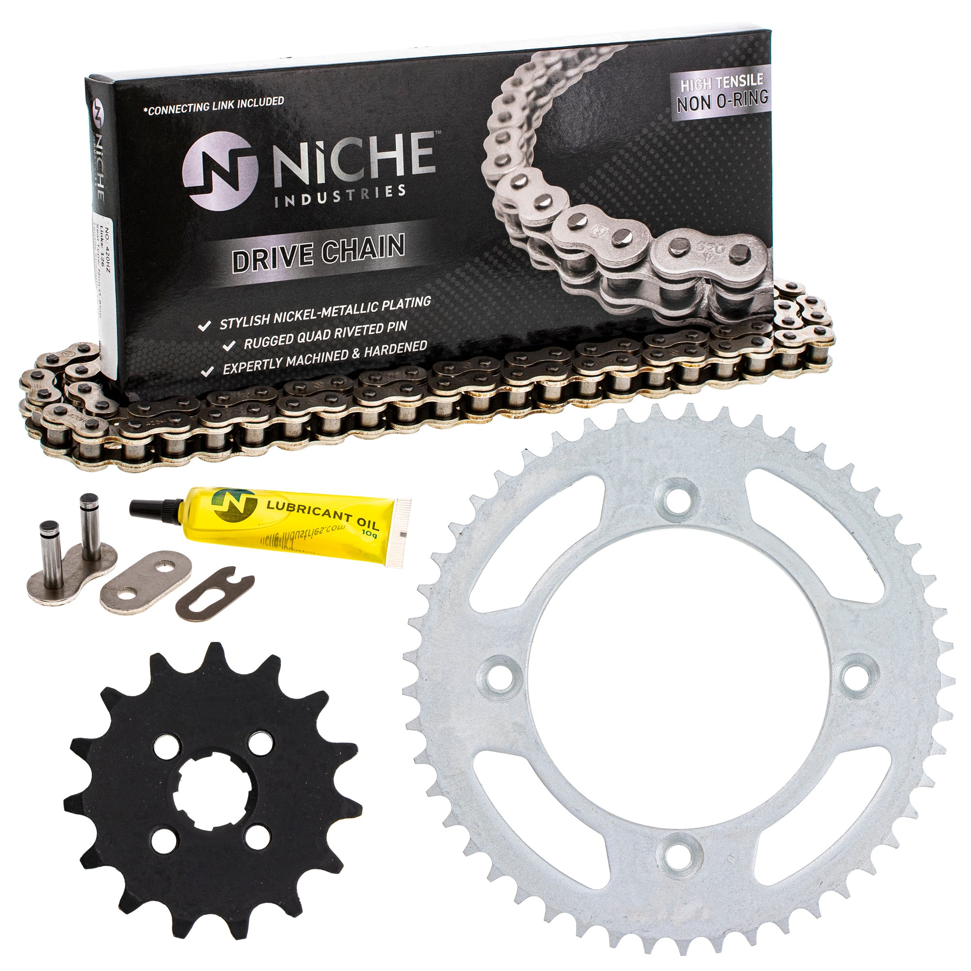 Drive Sprockets & Chain Kit for Honda CR80R 23800-098-000 41201-GBF-700 41204-GS2-305 NICHE MK1004029
