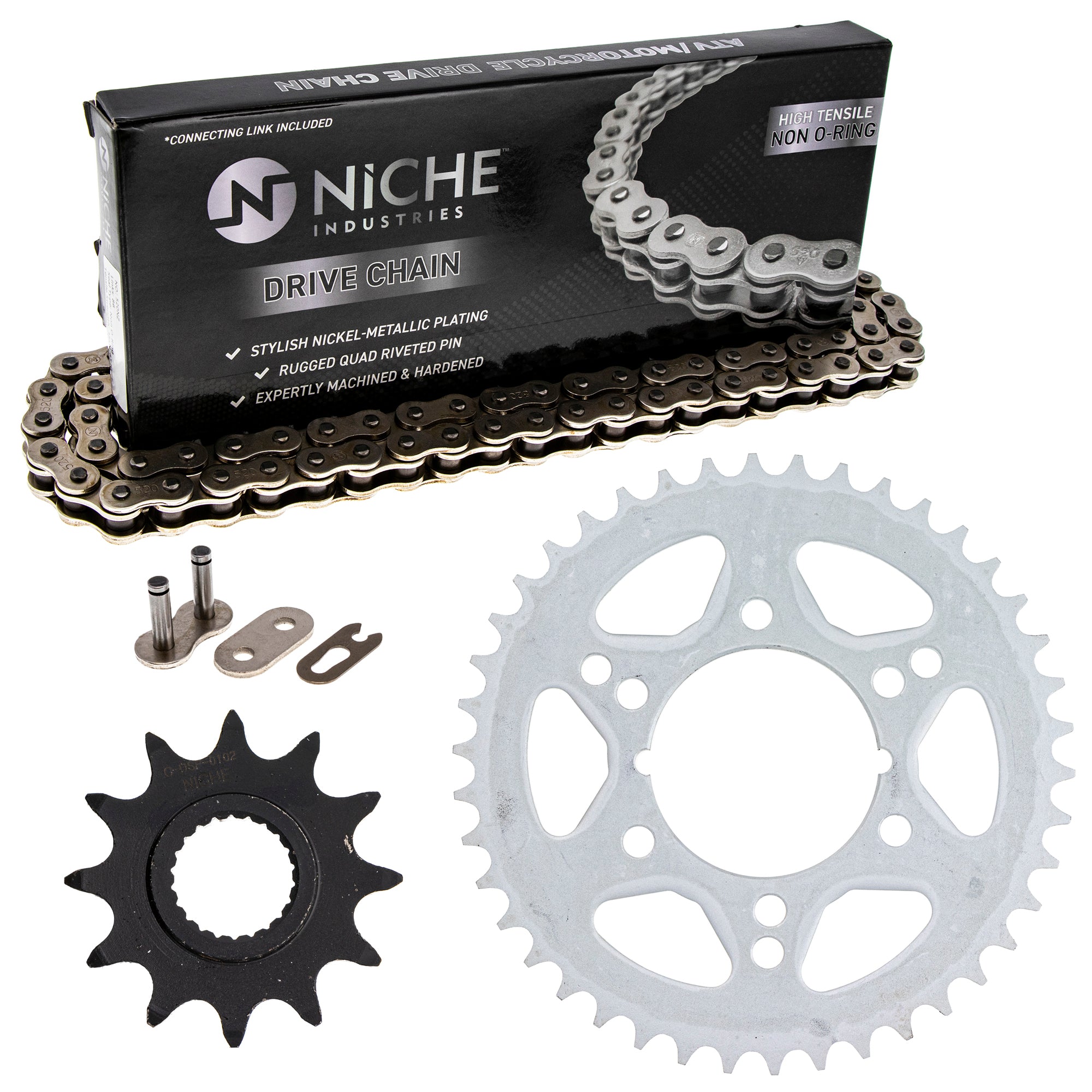 Drive Sprockets & Chain Kit for zOTHER Polaris JT Sprocket Trail 519-KCS0504K-K001 NICHE MK1004032