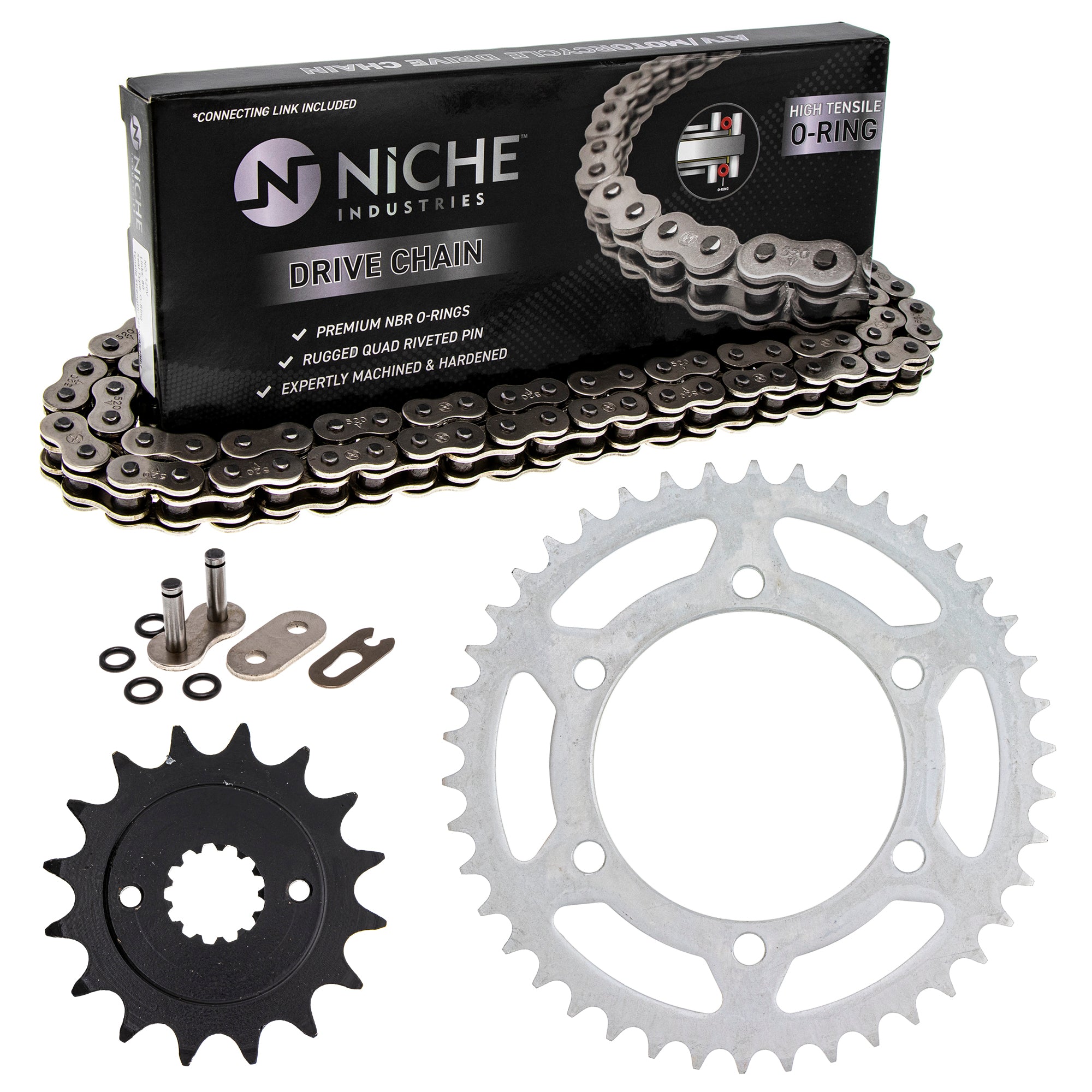 Drive Sprockets & Chain Kit for Kawasaki YZ125 XR250R XR250L Tuono 13144-1085 92057-1472 NICHE MK1004222