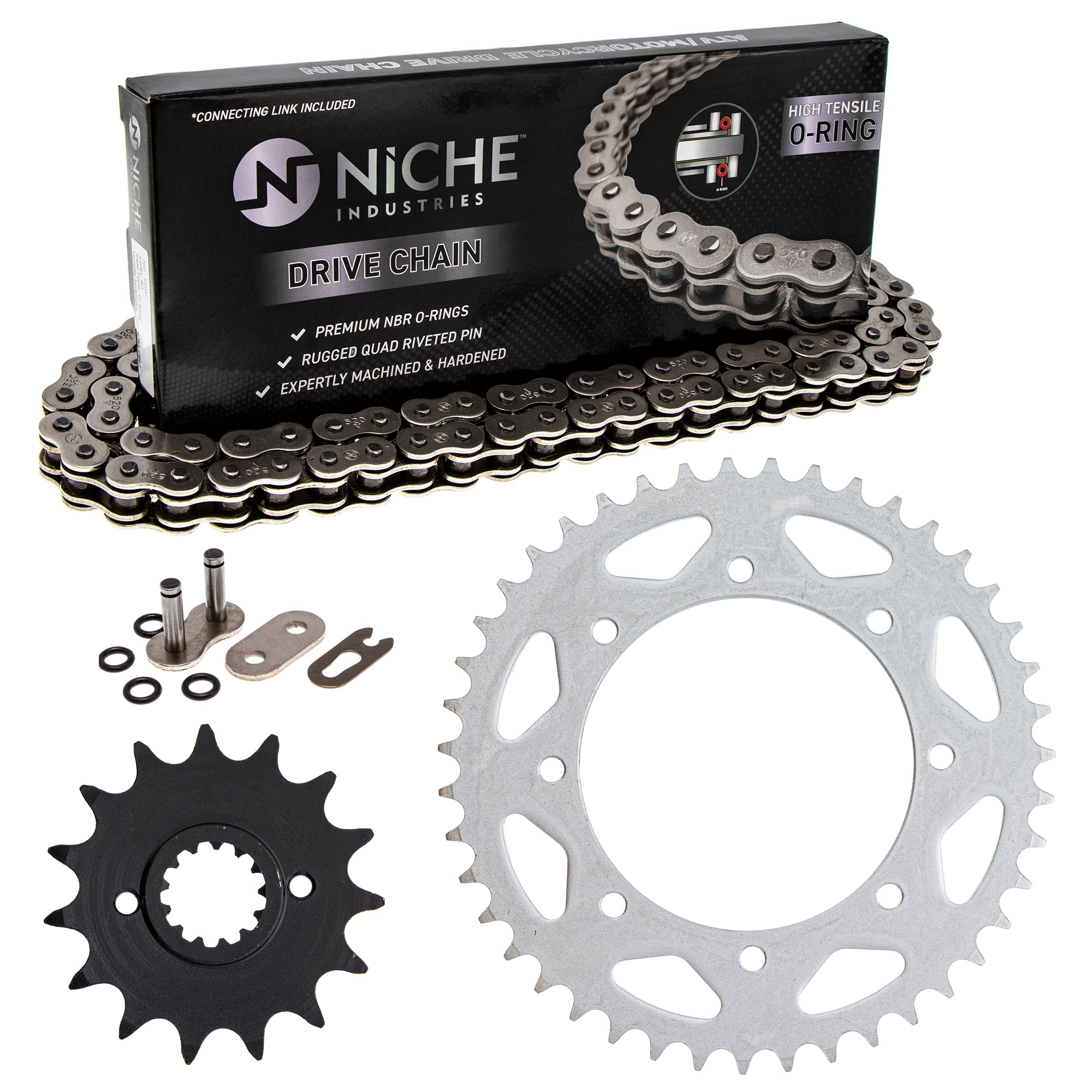Drive Sprockets & Chain Kit for Kawasaki YZ250 YZ125 YZ100 XT250 42041-1260 92057-1367 NICHE MK1004270