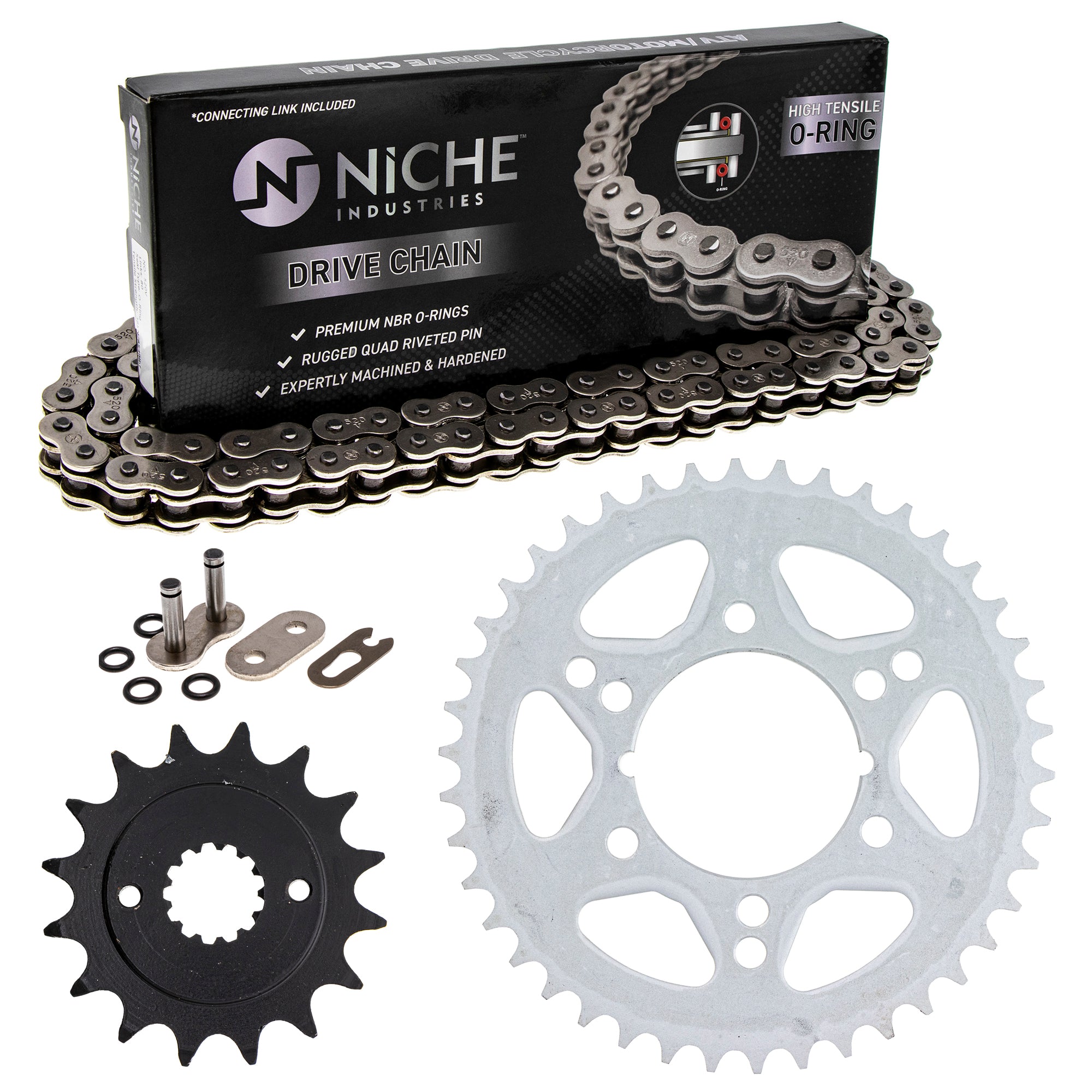 Drive Sprockets & Chain Kit for Kawasaki YZ250 YZ125 YZ100 XT250 13144-1085 92057-1367 NICHE MK1004271