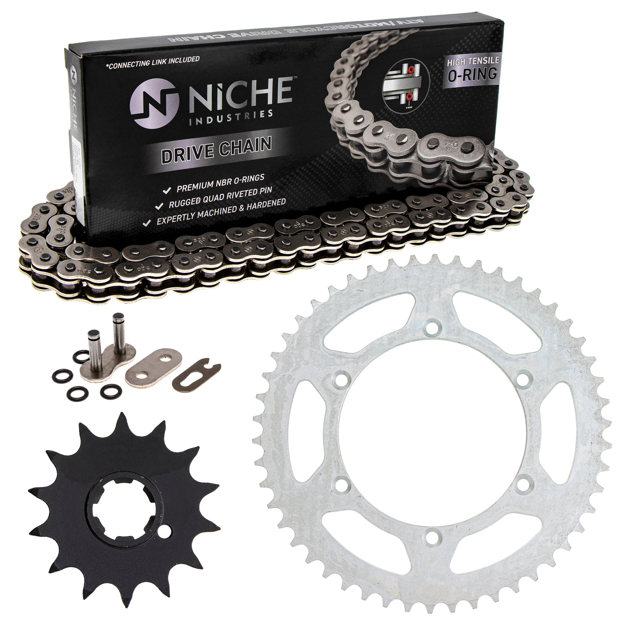 Drive Sprockets & Chain Kit for Kawasaki KDX250 42041-1450 42041-1408 42041-0151 NICHE MK1004295