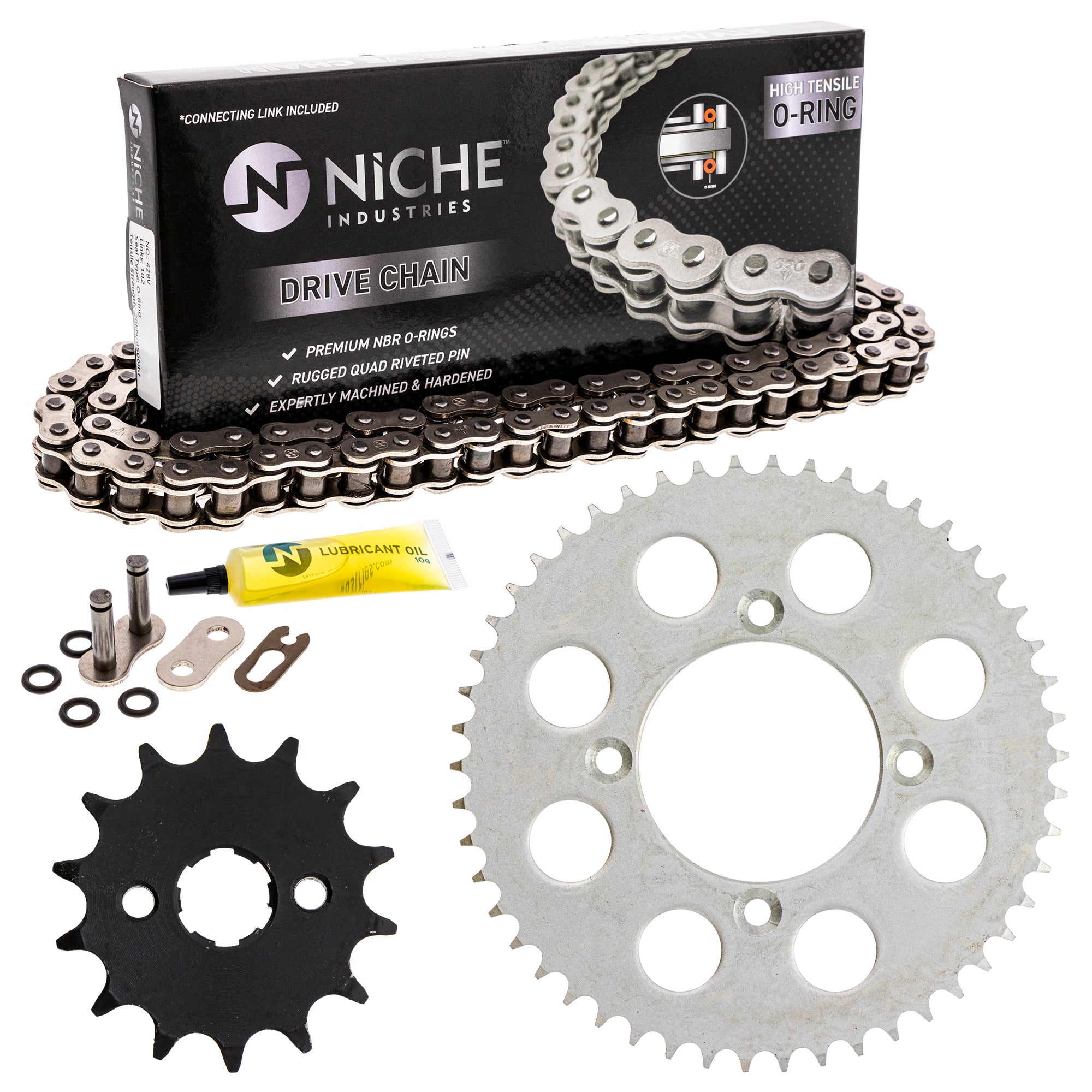 Drive Sprockets & Chain Kit for zOTHER Yamaha Honda XR100R CRF100F 41201-KN4-000 NICHE MK1004314