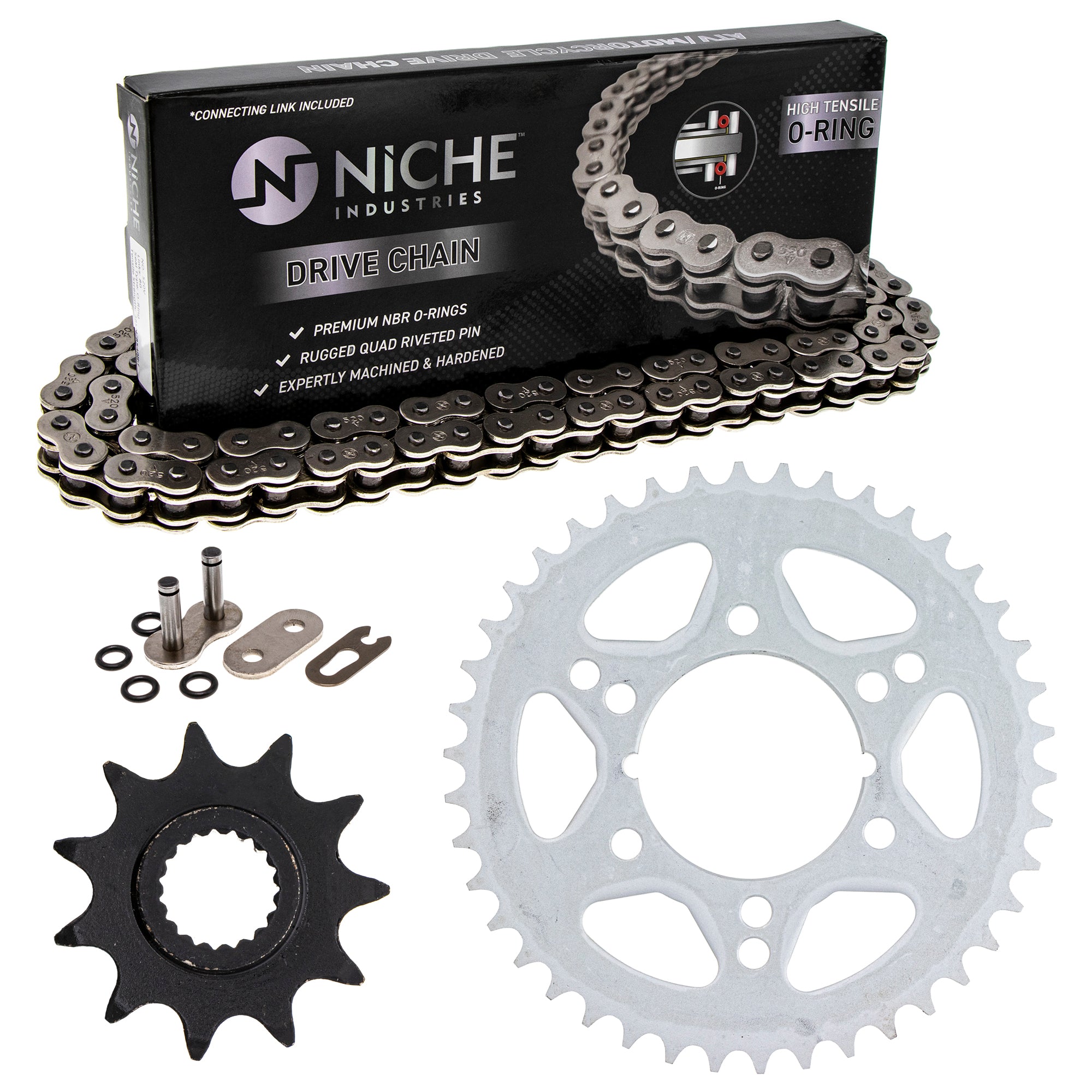 Drive Sprockets & Chain Kit for zOTHER Polaris JT Sprocket Trail Big 519-KCS0836K-K001 NICHE MK1004364