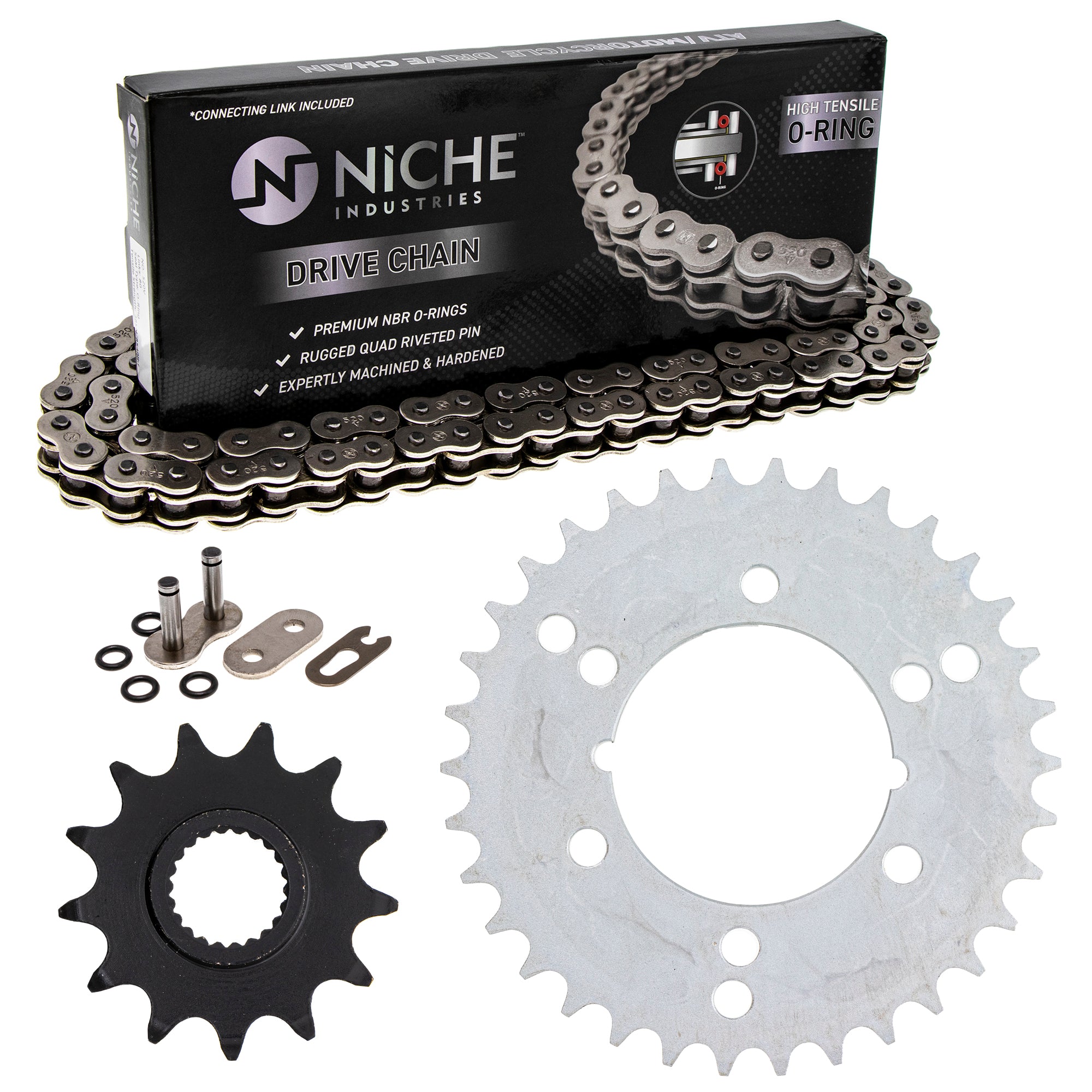 Drive Sprockets & Chain Kit for zOTHER Polaris JT Sprocket Xplorer Trail Sportsman 400L NICHE MK1004369