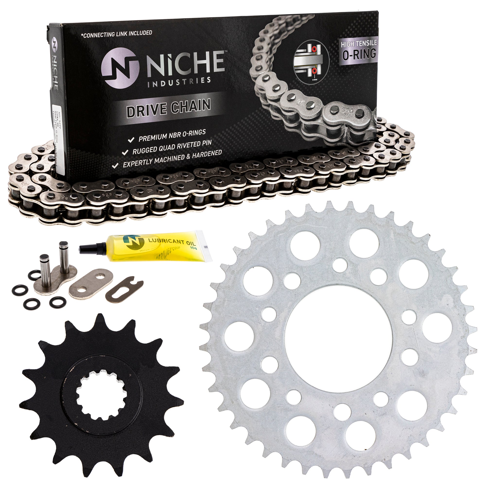 Drive Sprockets & Chain Kit for zOTHER ZZR600 Ninja KH250 GSXR600 519-KCS0849K-K001 NICHE MK1004377