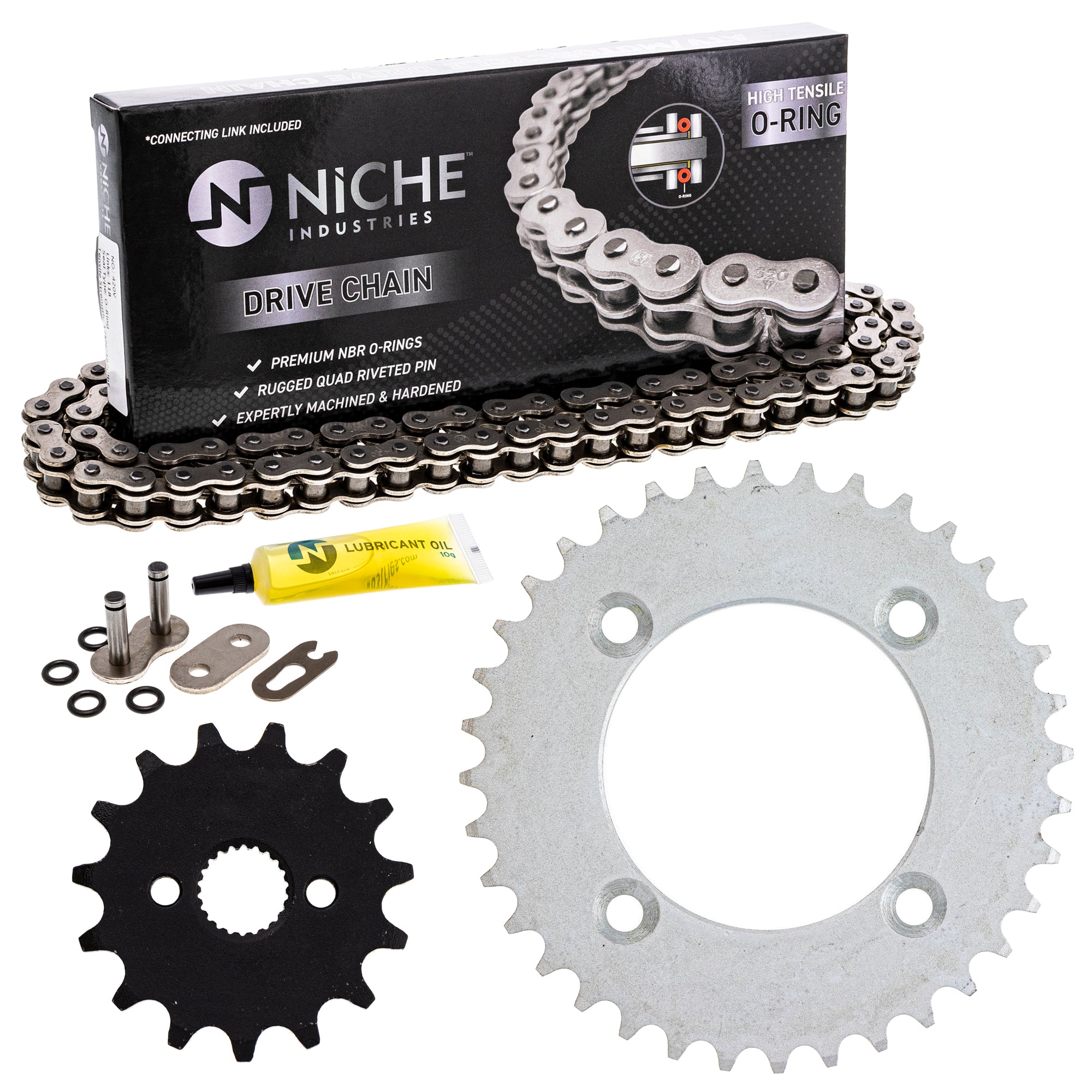 Black O-Ring Drive Chain & Sprockets Kit For Honda CB250 Nighthawk - Foto 9
