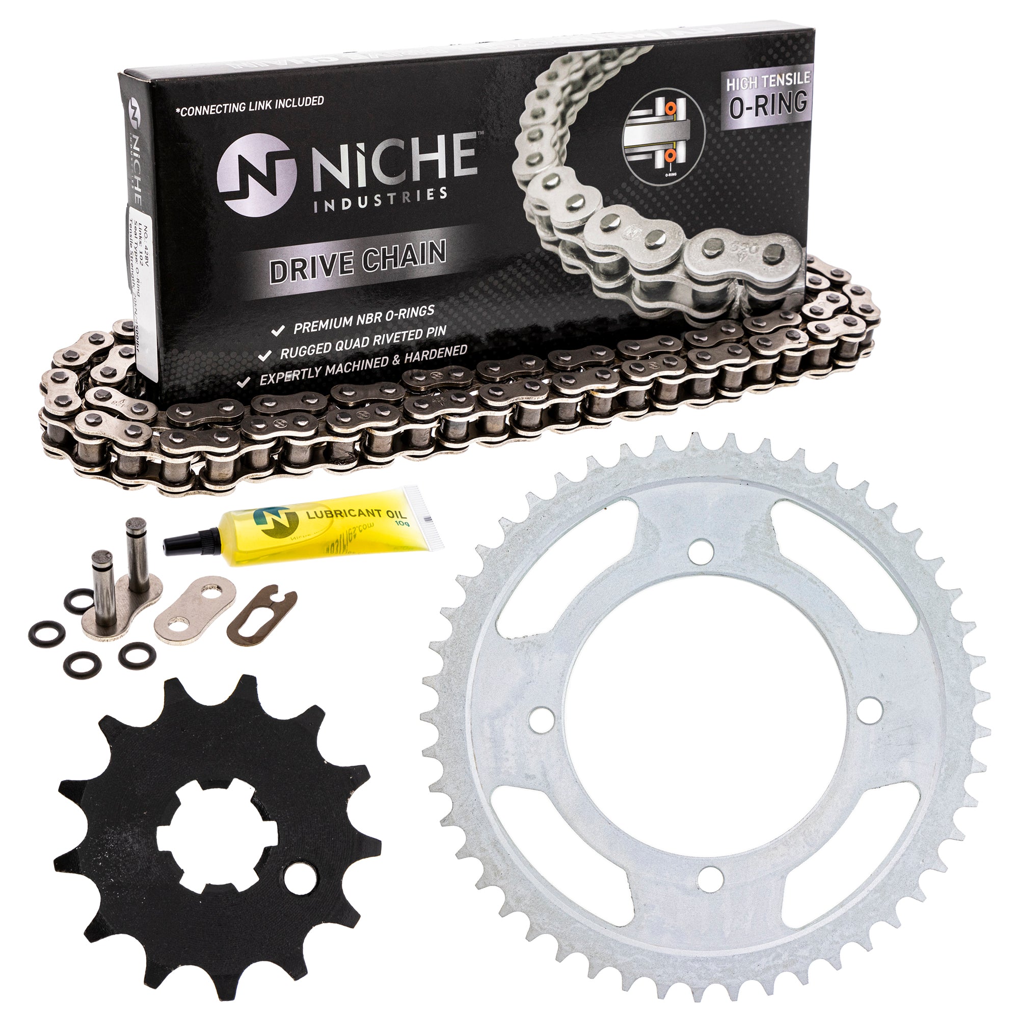 Drive Sprockets & Chain Kit for Yamaha Kawasaki KX85 KX80 13144-0564 9Y581-33119-00 NICHE MK1004389