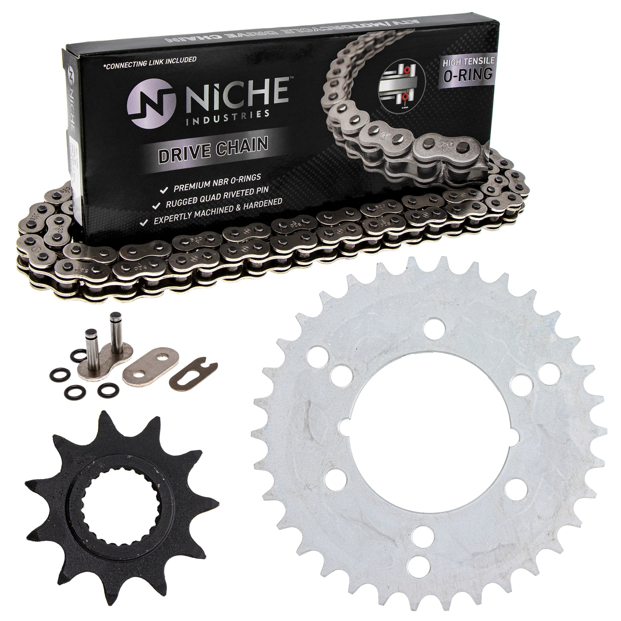 Drive Sprockets & Chain Kit for zOTHER Polaris JT Sprocket Trail 519-KCS0893K-K001 NICHE MK1004421