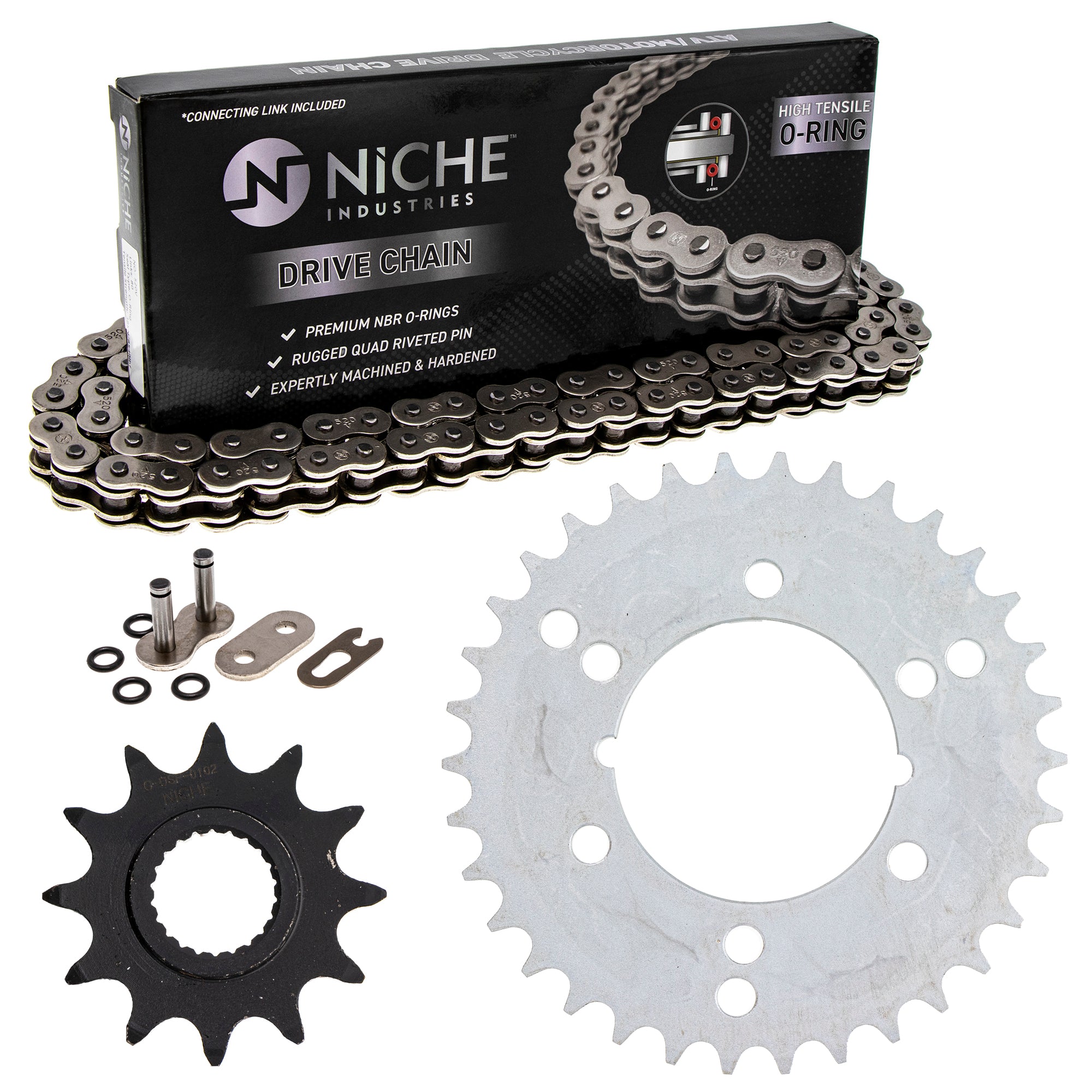 Drive Sprockets & Chain Kit for zOTHER Polaris JT Sprocket Trail Sport 519-KCS0895K-K001 NICHE MK1004423