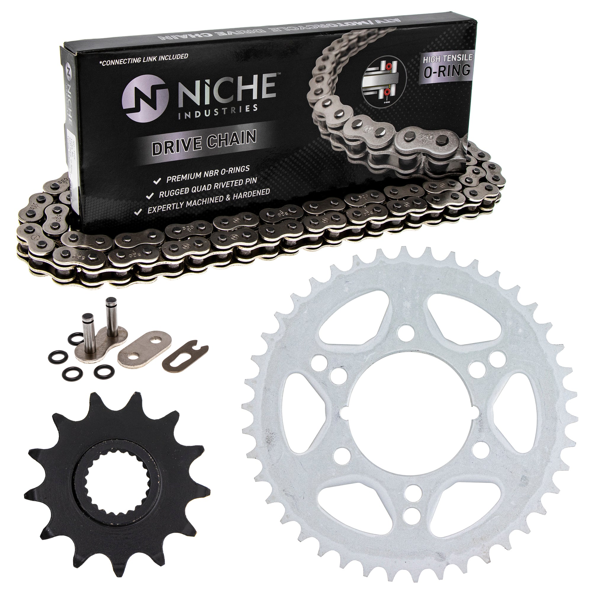 Drive Sprockets & Chain Kit for zOTHER Polaris JT Sprocket Trail Big 519-KCS0898K-K001 NICHE MK1004426