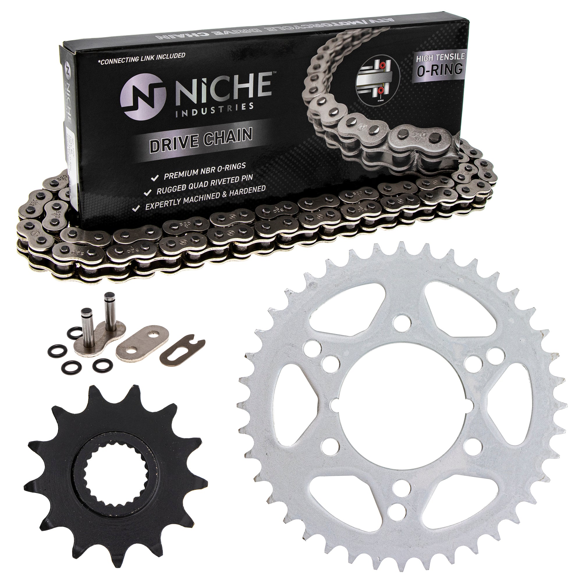 Drive Sprockets & Chain Kit for zOTHER Polaris JT Sprocket Trail 519-KCS0911K-K001 NICHE MK1004439