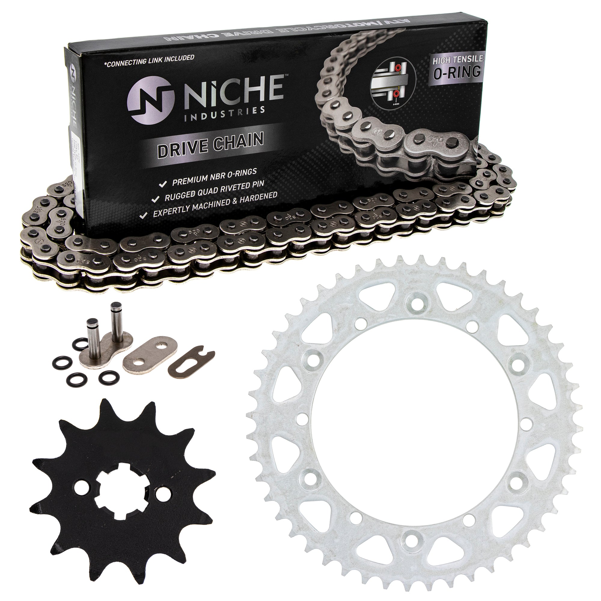 Drive Sprockets & Chain Kit for zOTHER Yamaha Kawasaki Ducati YZ125 92057-0017 67640662A NICHE MK1004446