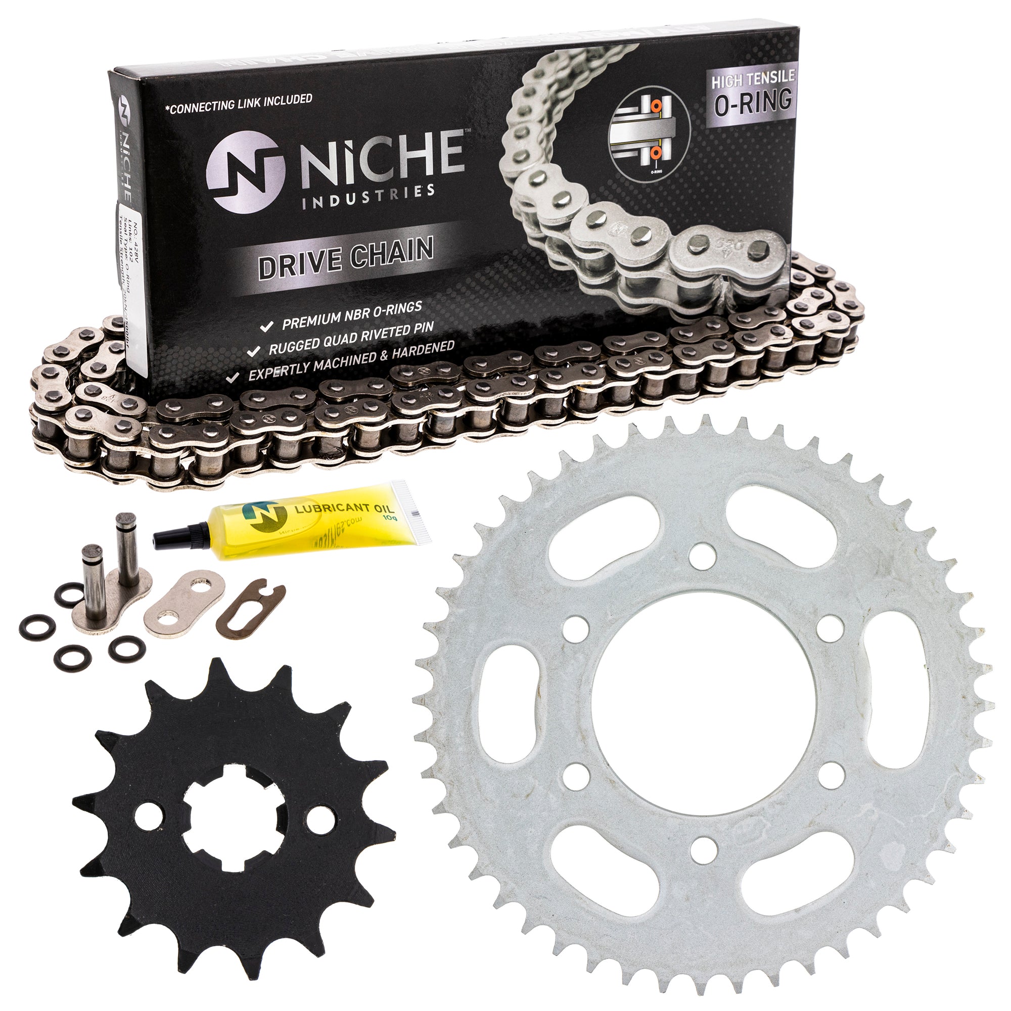 Drive Sprockets & Chain Kit for Kawasaki RM80 RM125 RM100 RG125 92057-0663 92057-0642 NICHE MK1004491