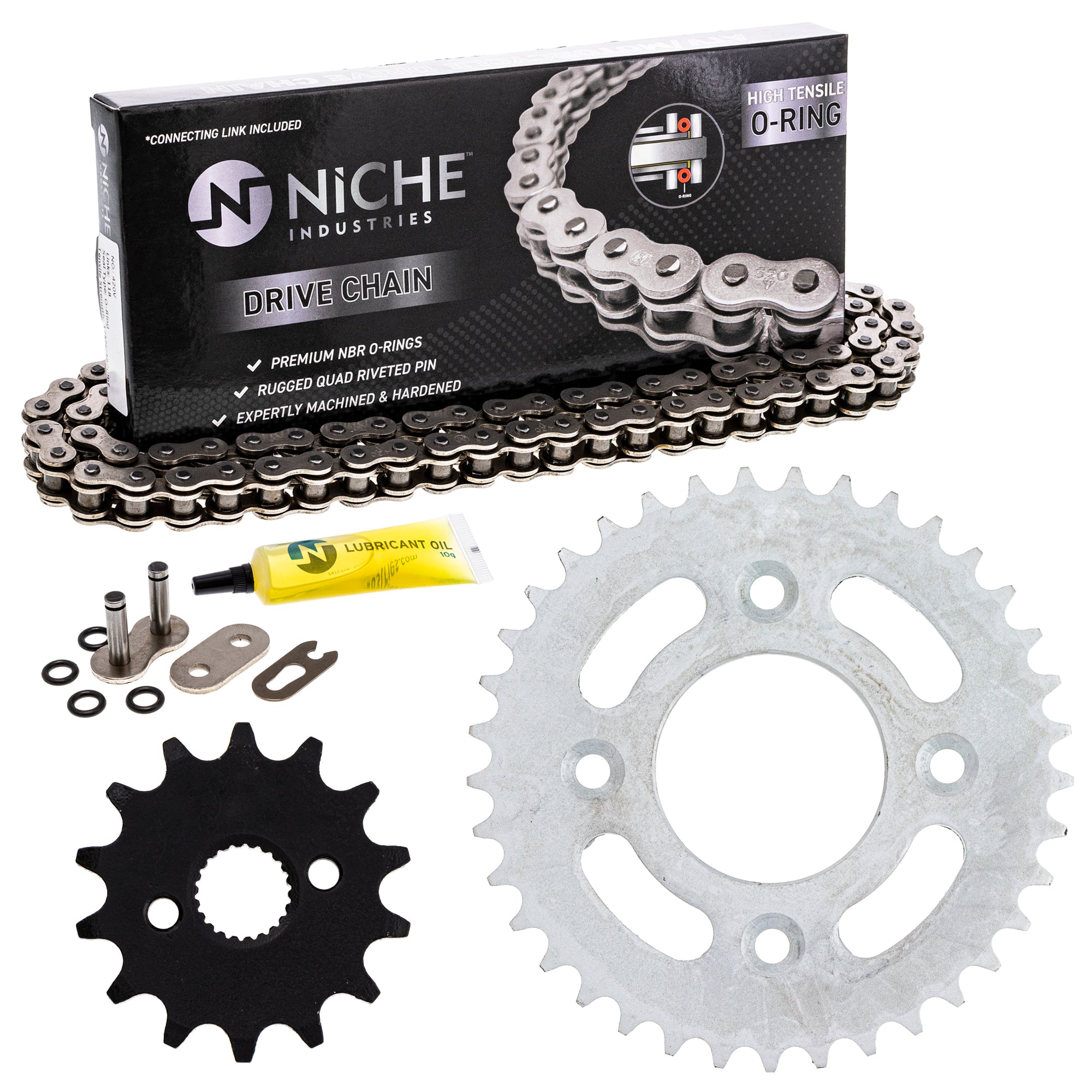 Drive Sprockets & Chain Kit for Honda XR50R 41201-GEL-700 41201-GEL-A80 40530-GE2-672 NICHE MK1004496