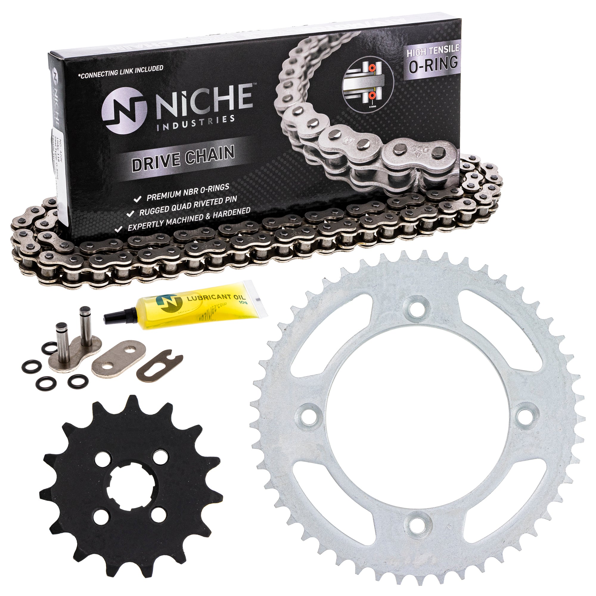 Drive Sprockets & Chain Kit for Honda CR80R 23800-098-000 41201-GBF-700 41204-GS2-305 NICHE MK1004554