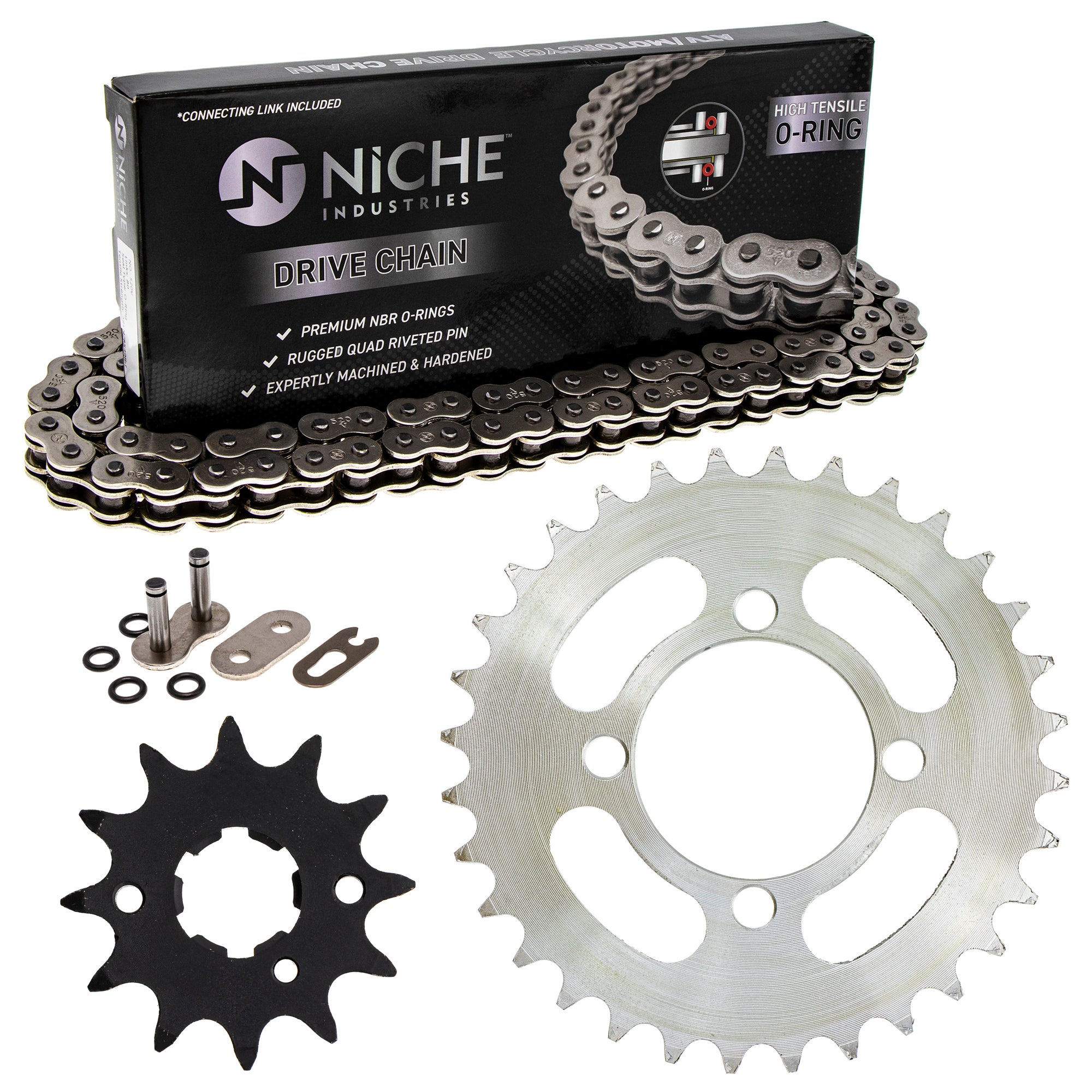 Drive Sprockets & Chain Kit for zOTHER Grizzly Breeze 519-KCS1028K-K001 NICHE MK1004556