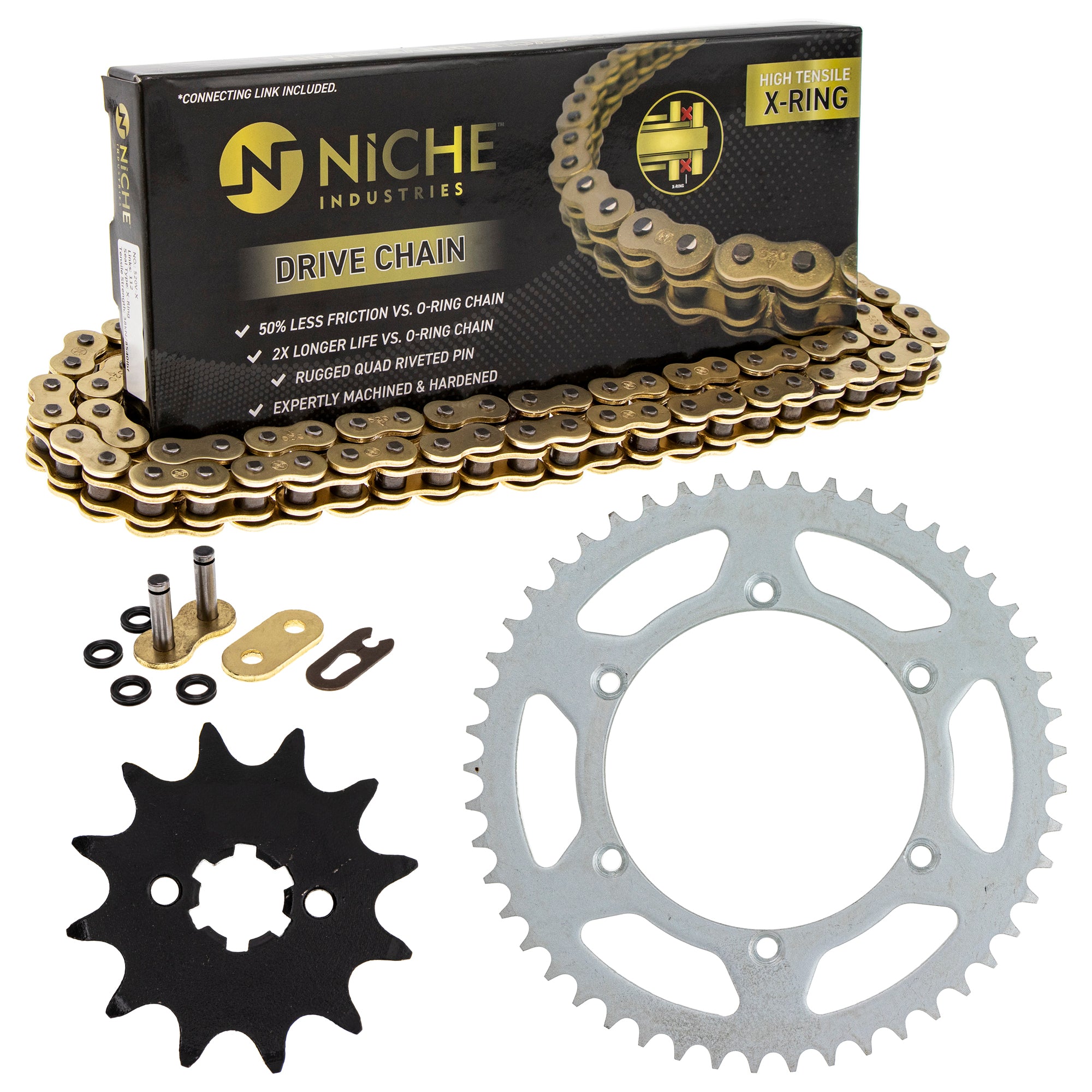 Drive Sprockets & Chain Kit for zOTHER Kawasaki JT Sprocket KX125 92057-0129 42041-1104 NICHE MK1004586