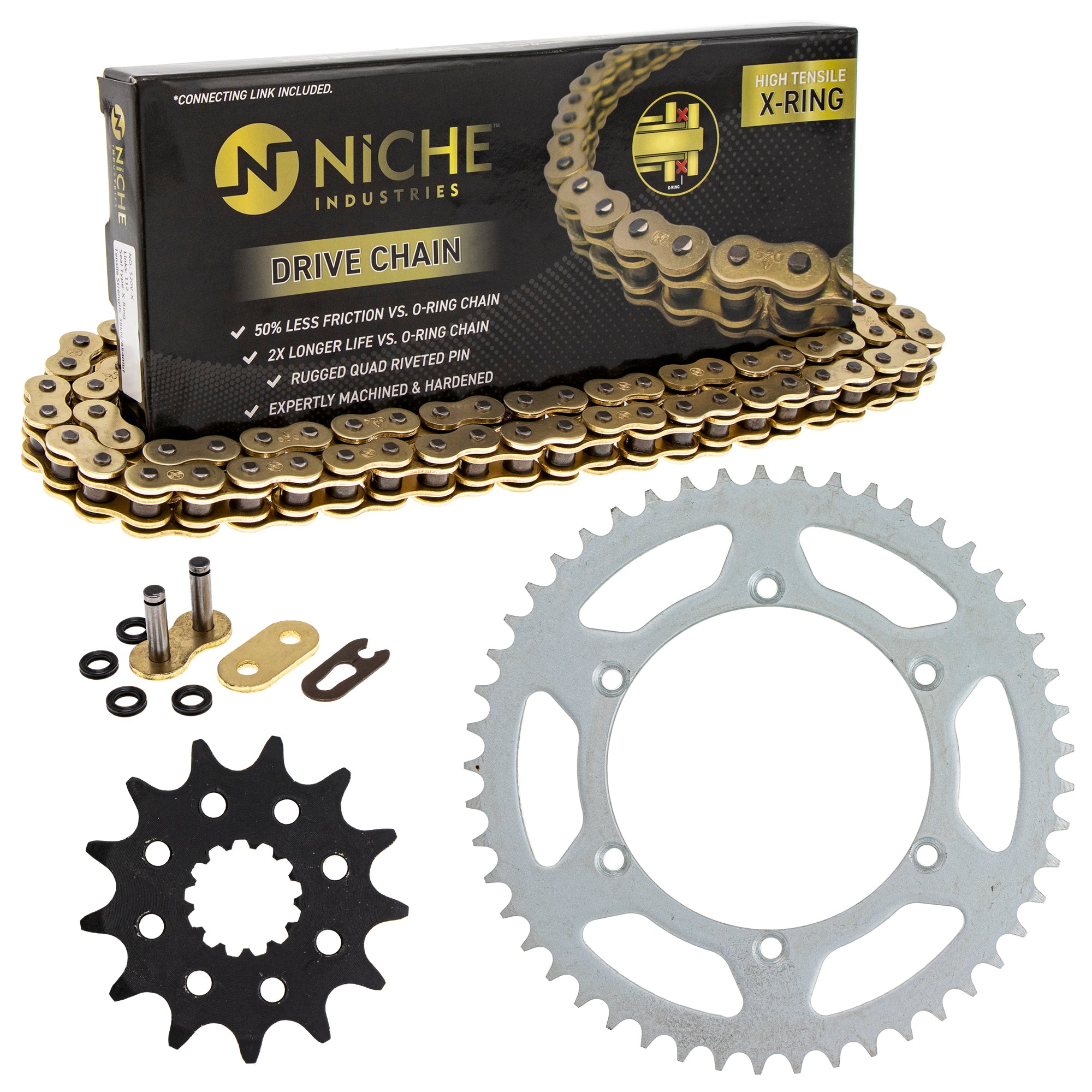 Drive Sprockets & Chain Kit for zOTHER Yamaha Kawasaki JT Sprocket KX250 42041-1104 NICHE MK1004649