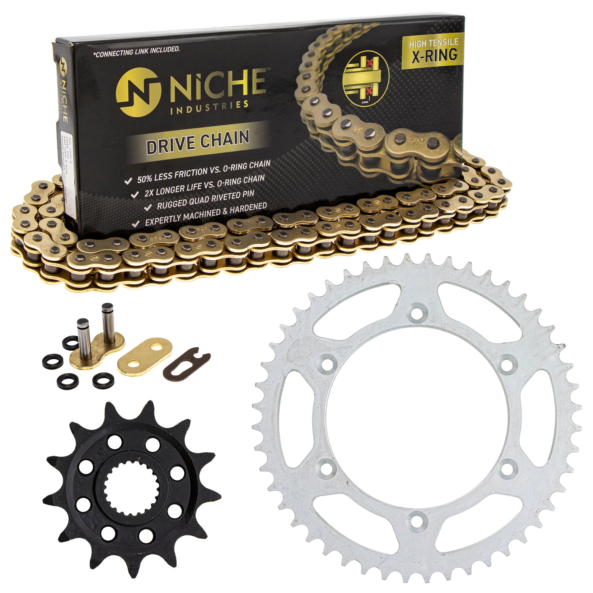 Drive Sprockets & Chain Kit for zOTHER Suzuki JT Sprocket EC450 EC300 EC250 9383B-13218-00 NICHE MK1004665