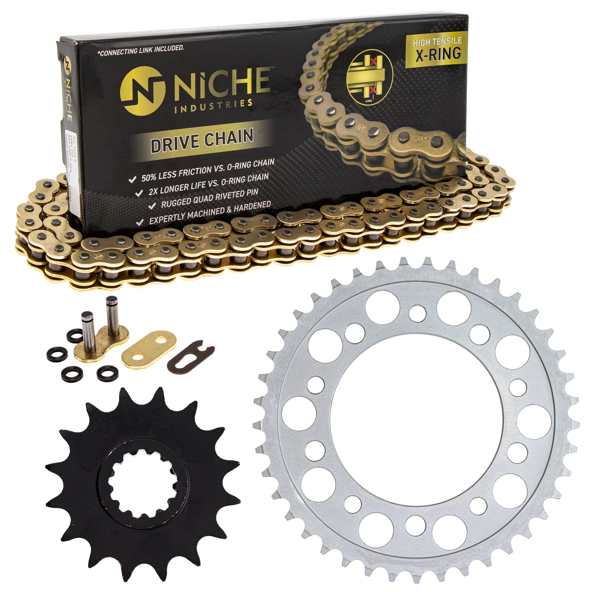 Drive Sprockets & Chain Kit for Yamaha YZF 4XV-17460-00-00 94561-62114-00 2CR-25441-00-00 NICHE MK1004682