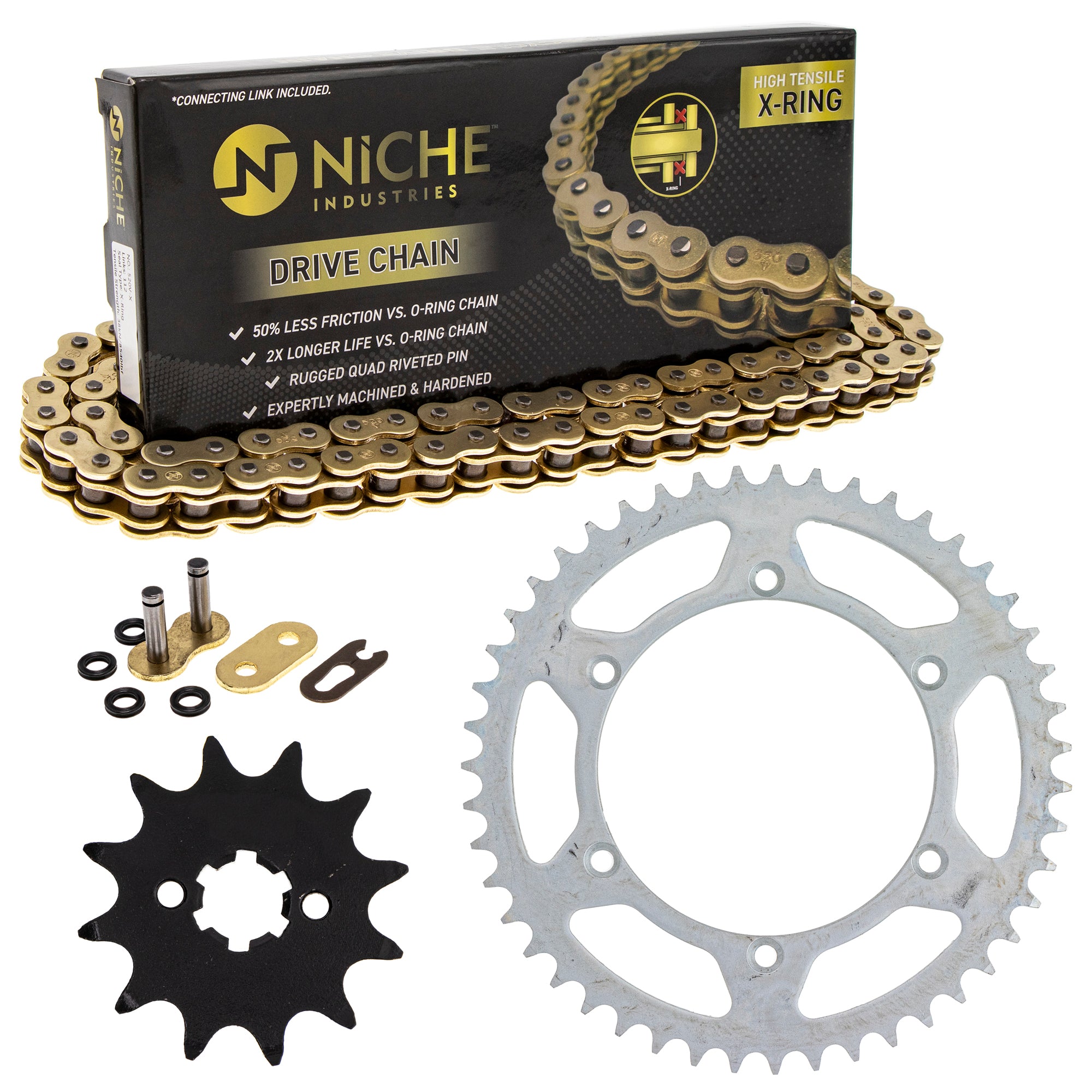 Drive Sprockets & Chain Kit for zOTHER Kawasaki JT Sprocket KX125 92057-0196 92057-0089 NICHE MK1004693