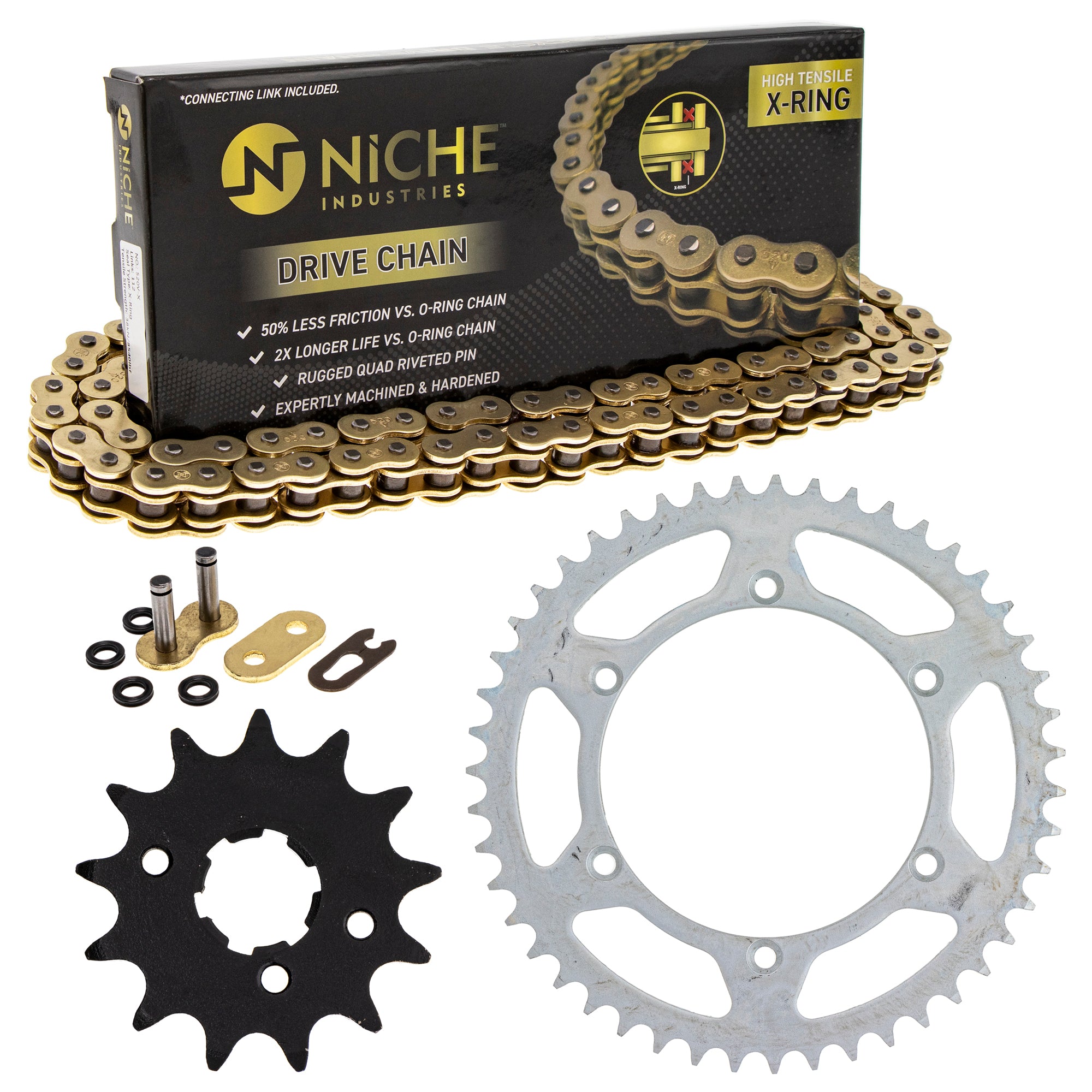 Drive Sprockets & Chain Kit for zOTHER Yamaha Kawasaki JT Sprocket KDX250 KDX220R KDX200 NICHE MK1004698