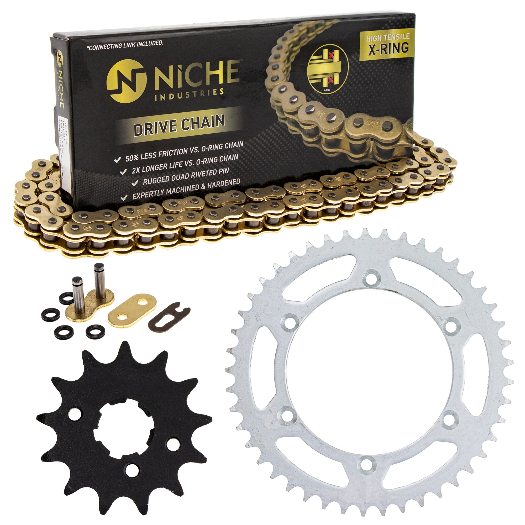 Drive Sprockets & Chain Kit for zOTHER Yamaha Kawasaki JT Sprocket KDX250 KDX220R KDX200 NICHE MK1004699