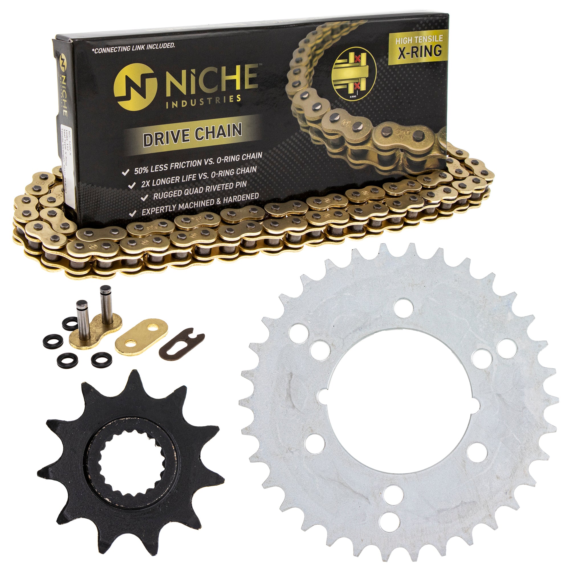 Drive Sprockets & Chain Kit for zOTHER Polaris JT Sprocket Xplorer Trail Sportsman 400L NICHE MK1004887