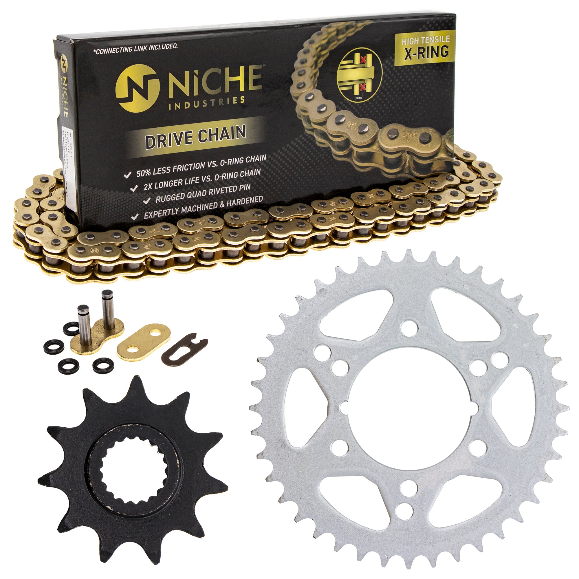 Drive Sprockets & Chain Kit for zOTHER Polaris JT Sprocket Xplorer 300 519-KCS1360K-K001 NICHE MK1004888