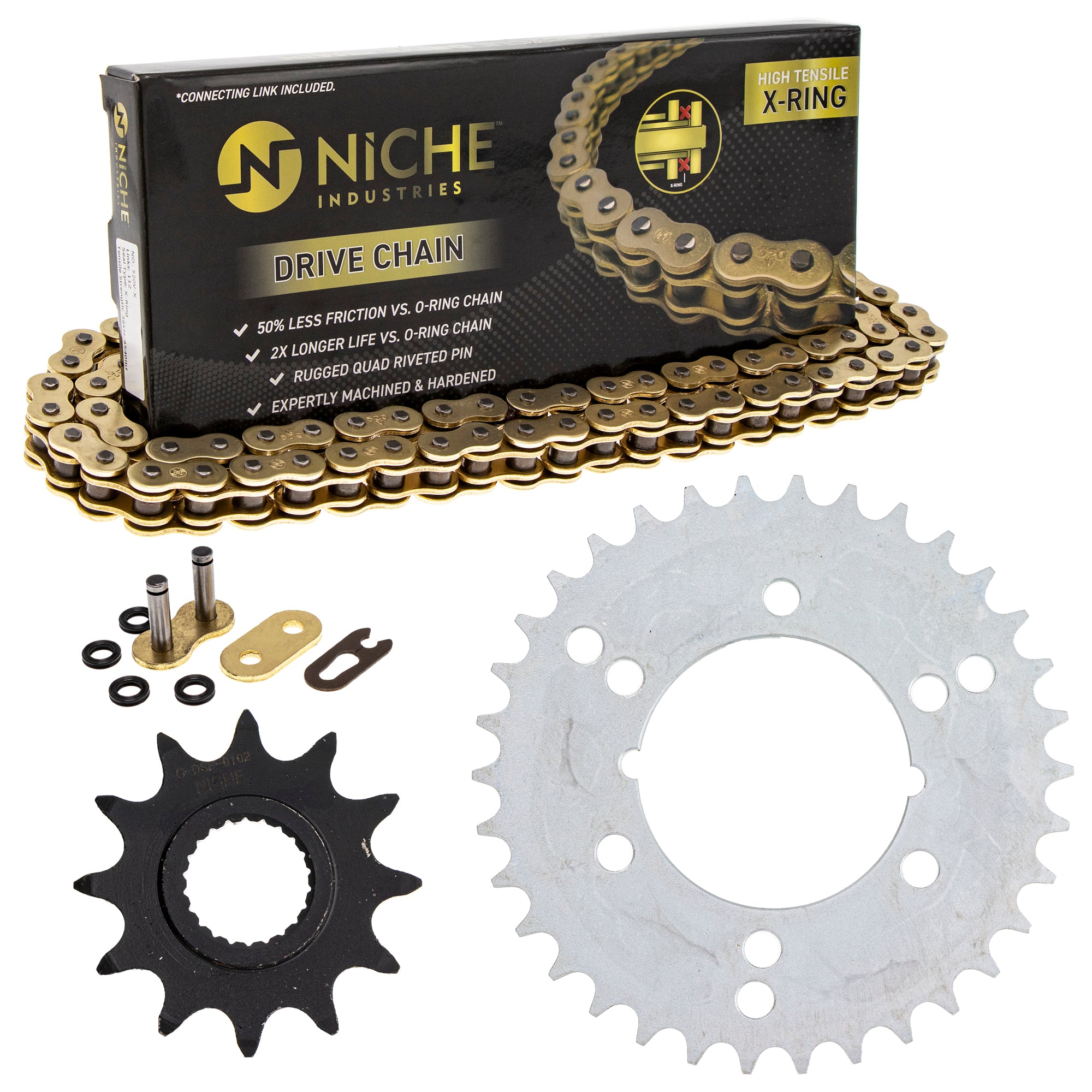 Drive Sprockets & Chain Kit for zOTHER Polaris JT Sprocket Trail Sportsman 400L NICHE MK1004893
