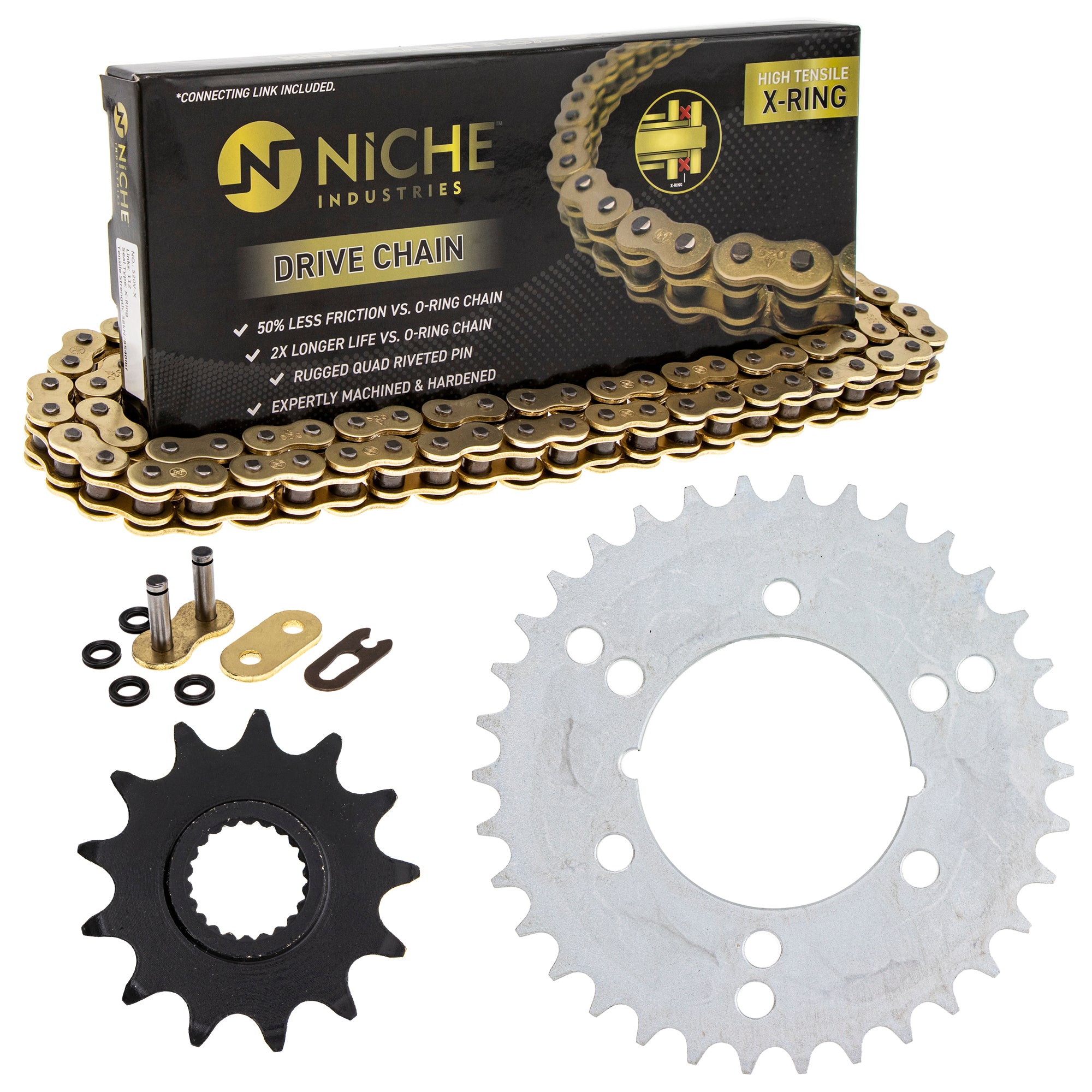Drive Sprockets & Chain Kit for zOTHER Polaris JT Sprocket Xplorer Trail Sportsman 400L NICHE MK1004894