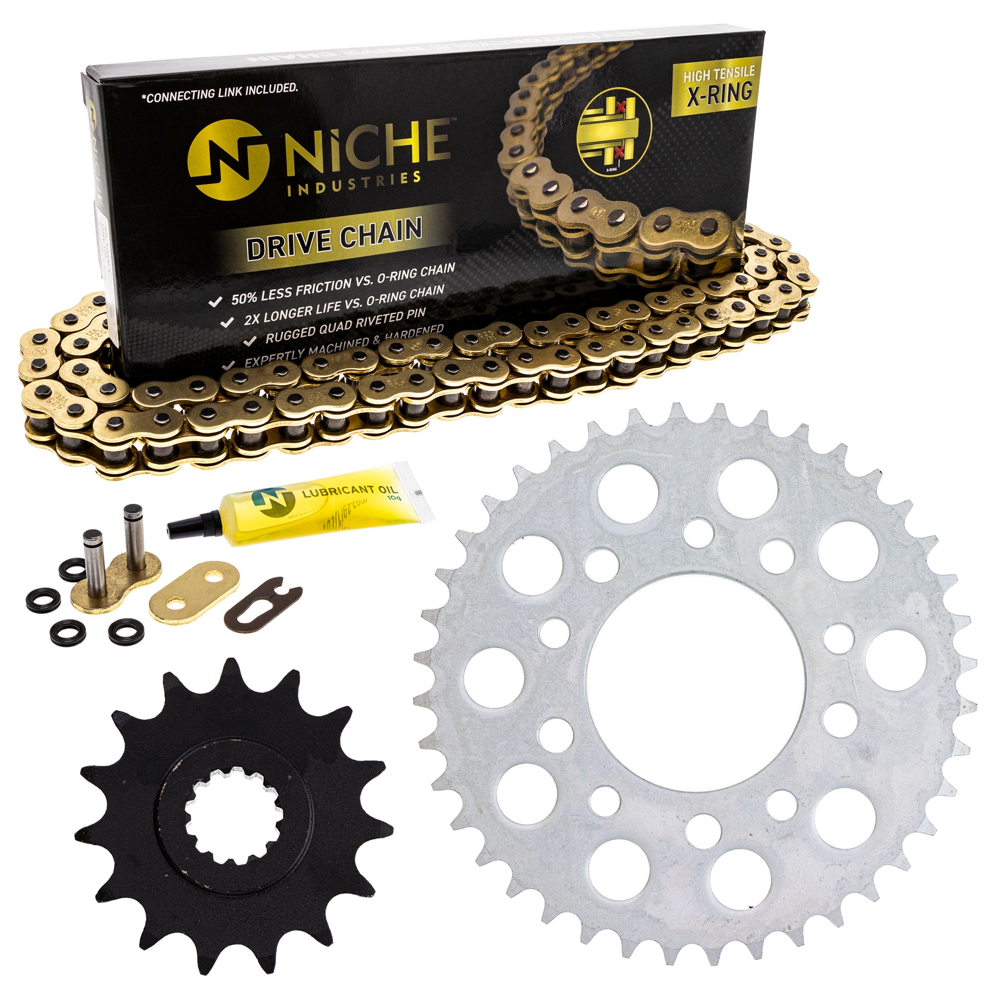 Drive Sprockets & Chain Kit for zOTHER ZZR600 ZR7S XSR700 Tourist 519-KCS1374K-K001 NICHE MK1004902