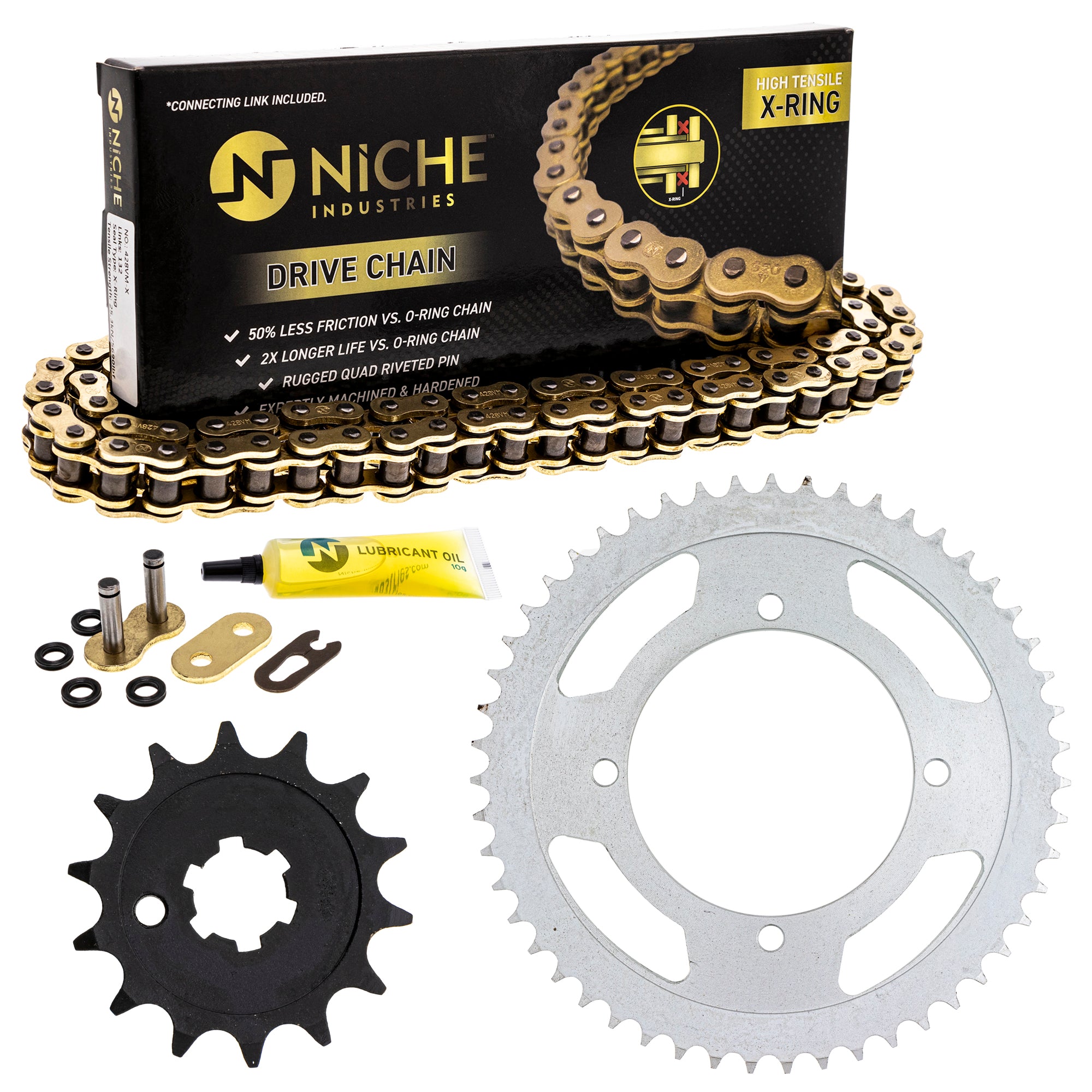 Drive Sprockets & Chain Kit for zOTHER Kawasaki KX80 KX100 13144-1022 47010165124 NICHE MK1004912