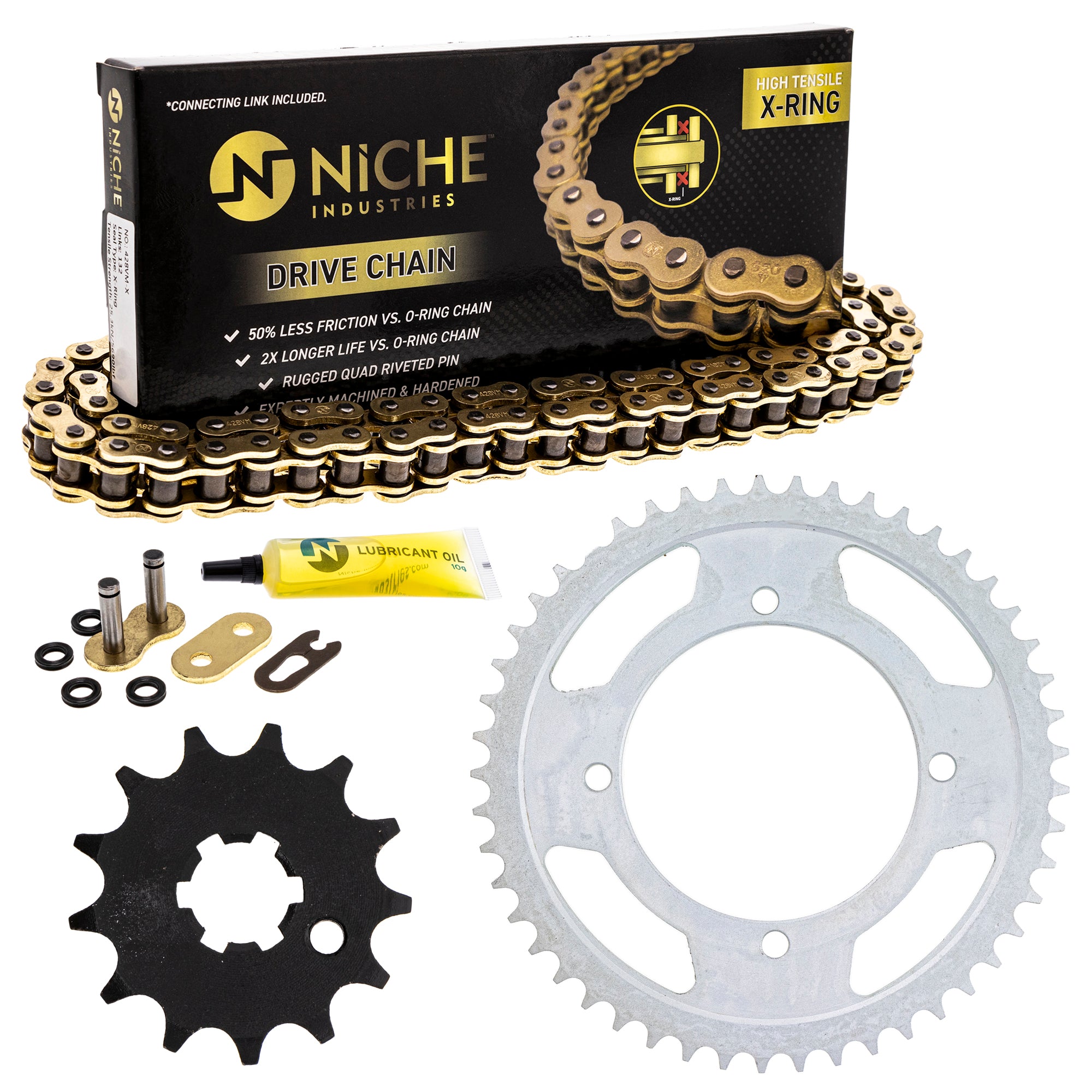 Drive Sprockets & Chain Kit for Yamaha Kawasaki KX85 KX80 13144-0564 9Y581-33119-00 NICHE MK1004914