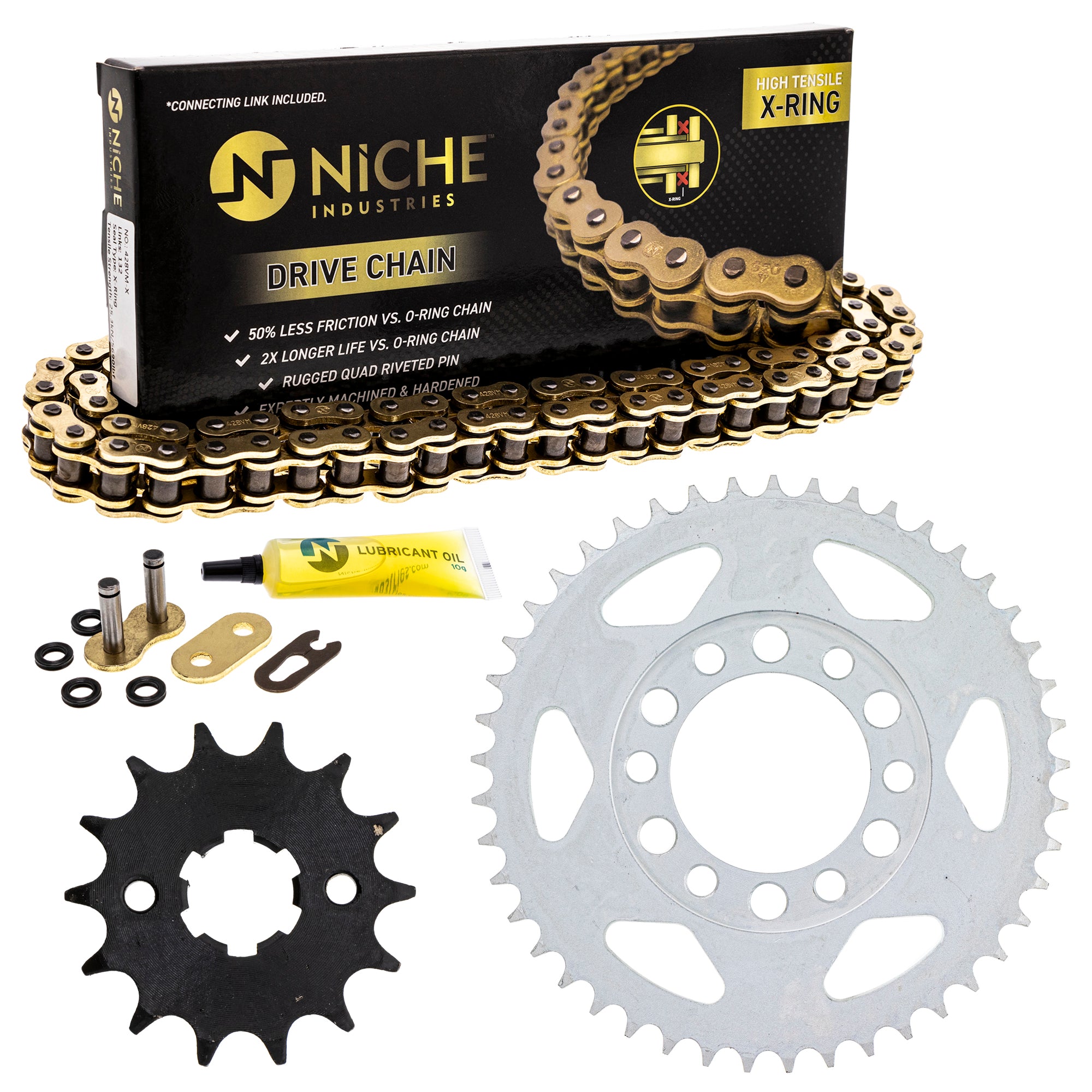 Drive Sprockets & Chain Kit for Yamaha TW200 93823-14149-00 9Y581-33119-00 248-25445-11-00 NICHE MK1004915